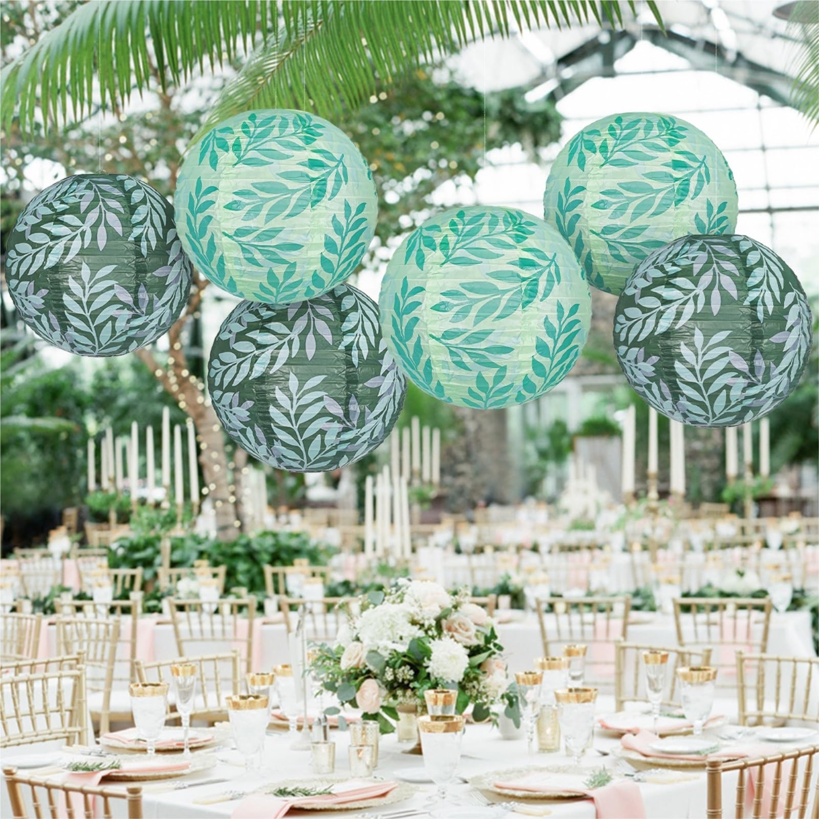 Linterna de Papel farolillo Juego De 6 Farolillos Papel Decorativos For Fiestas Rústicas, Bodas Y Eventos Decoraciones de Año Nuevo