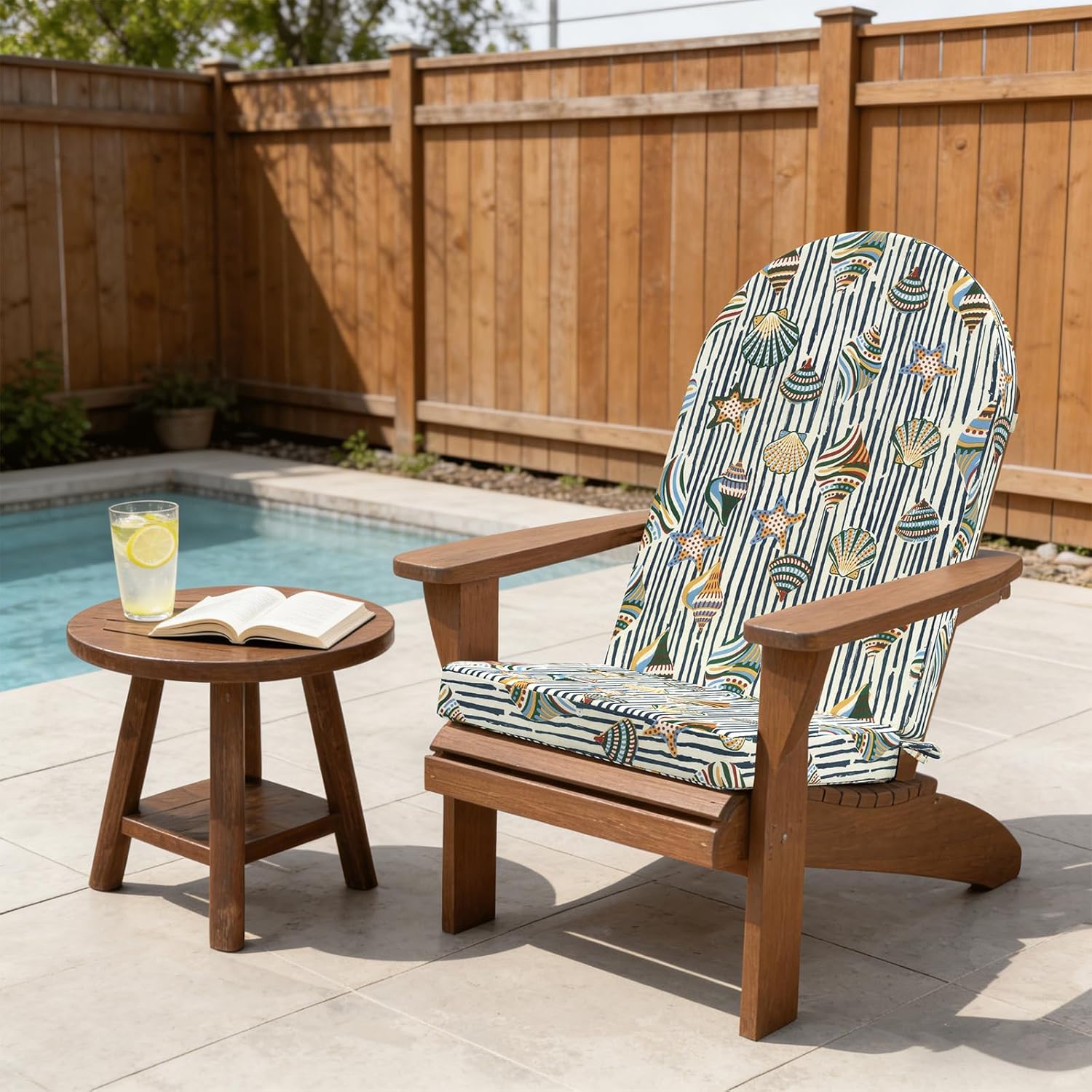 Outdoor Foam Adirondack Cushion, Water Repellent Foam Cushion for Adirondack Chairs Patio Furniture, 44 x 19 Inch, Crayon Shells