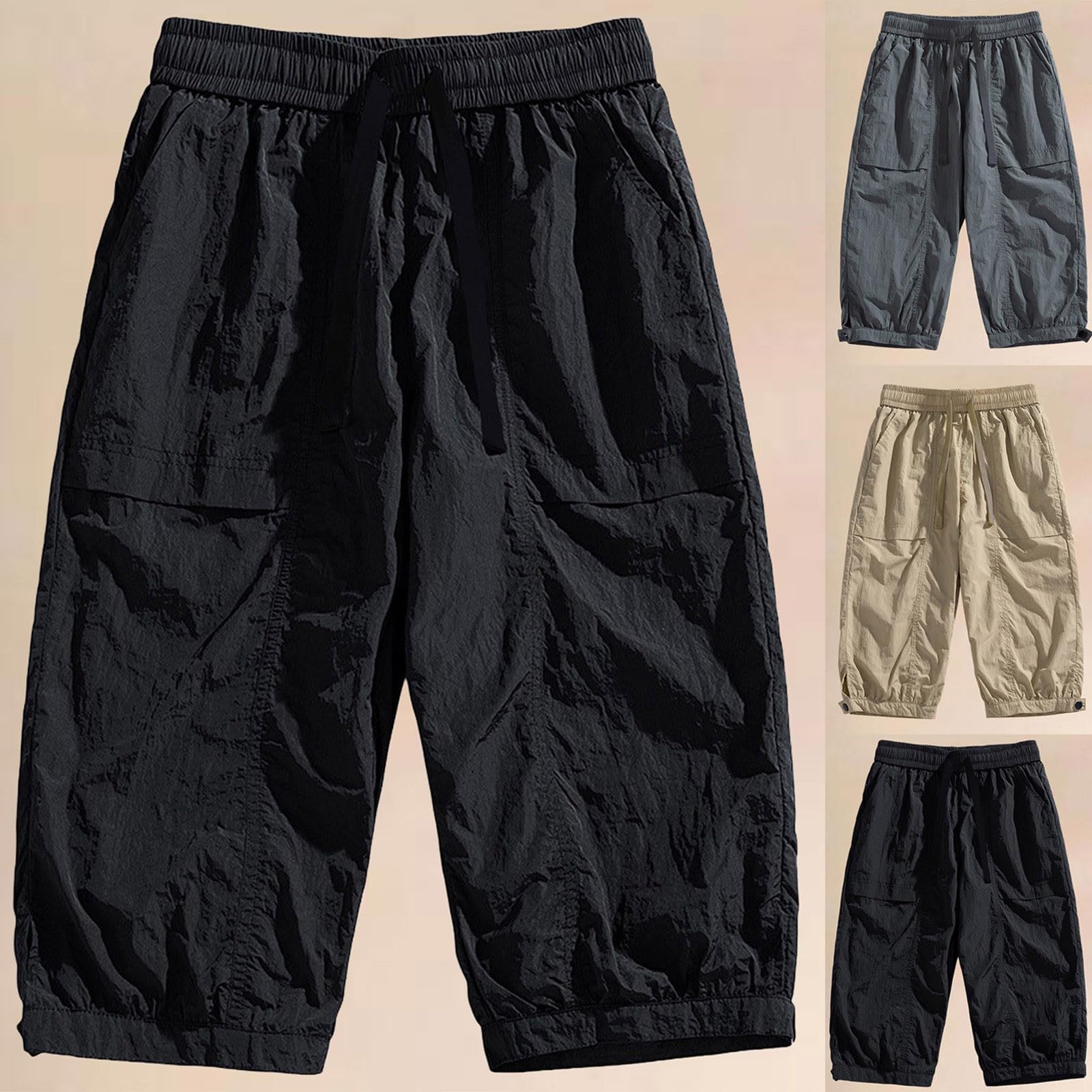 Bermuda Shorts Herren Sommer Freizeithose Geradem Schnitt Sport Mit Taschen Baggy Outdoor Arbeitsshorts Atmungsaktiv Leichte Sweatshorts Trainingsshorts Sommershorts