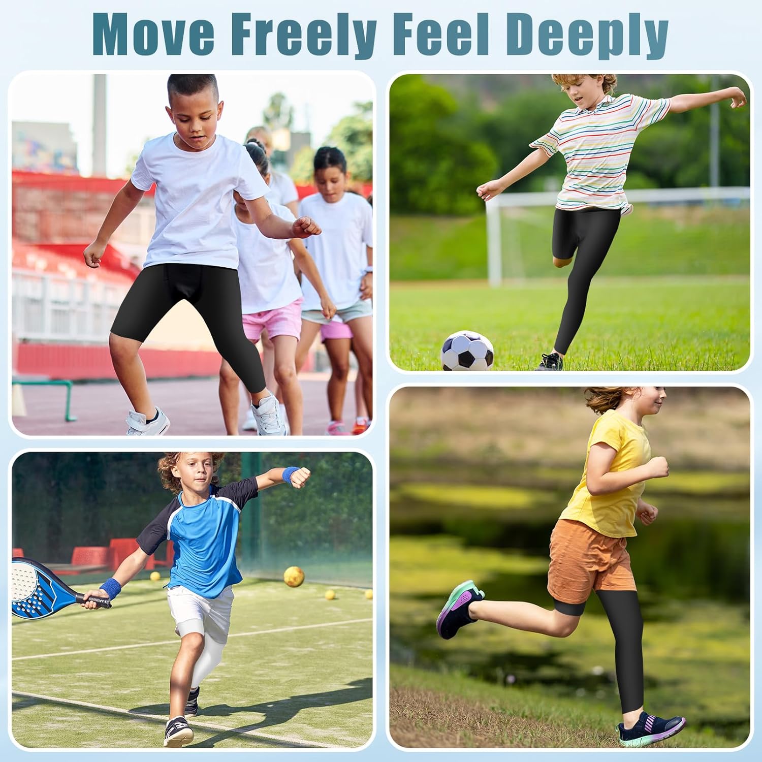 Jeffbaubl 2 Pack Youth Boys Compression Pants, One Leg Compression Tights, Kids Sports Tights Athletic Leggings Base Layer - Image 7