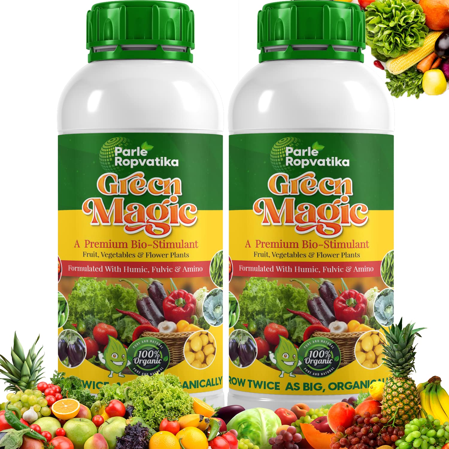 Green-Magic Plant Nutrients - All Purpose Organic Liquid Fertilizer Flower, Vegetable & Fruit Plant Stimulant - Plant Growth Booster for all types of plants (250ml - Pack 2)