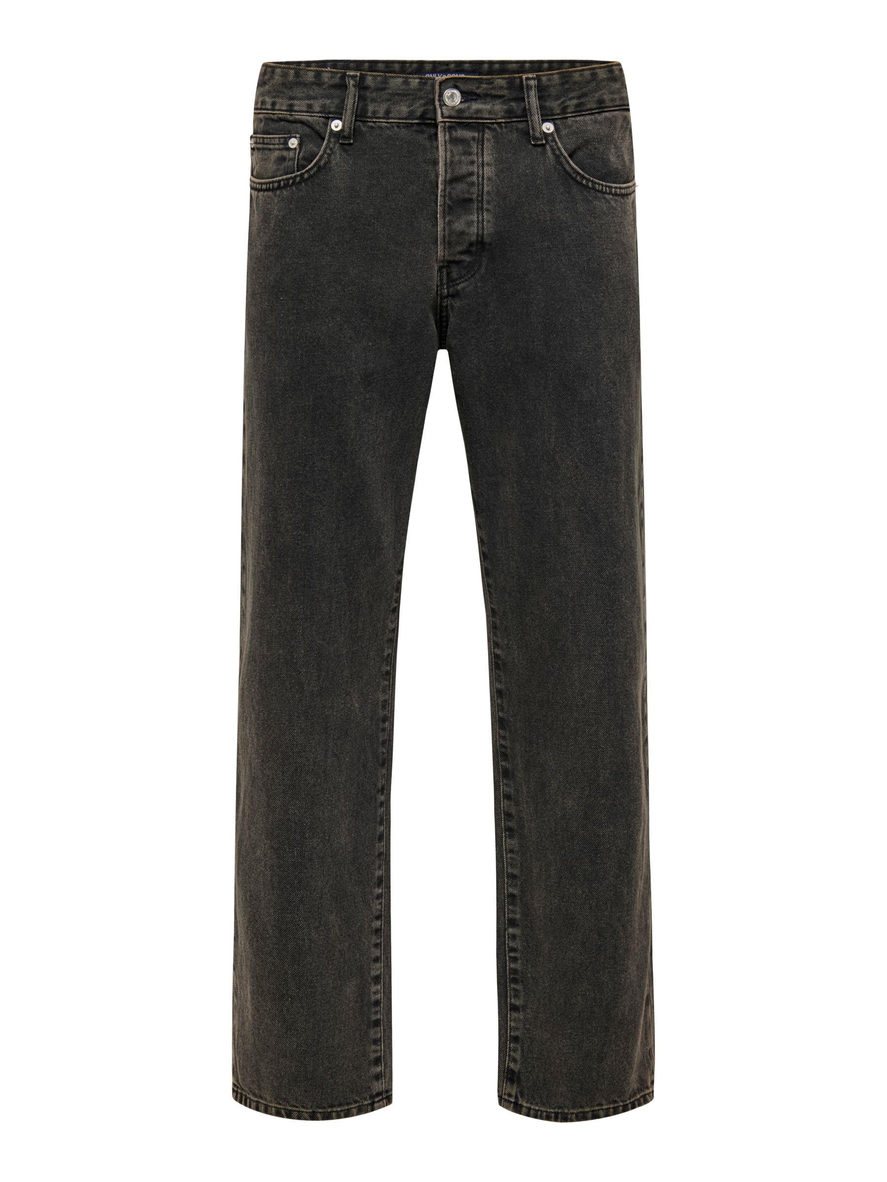 ONLY & SONS Herren Onsedge Straight Box Tai DNM Mu Otl, Washed Black, Bundweite: 84 cm, beinlänge: 81 cm
