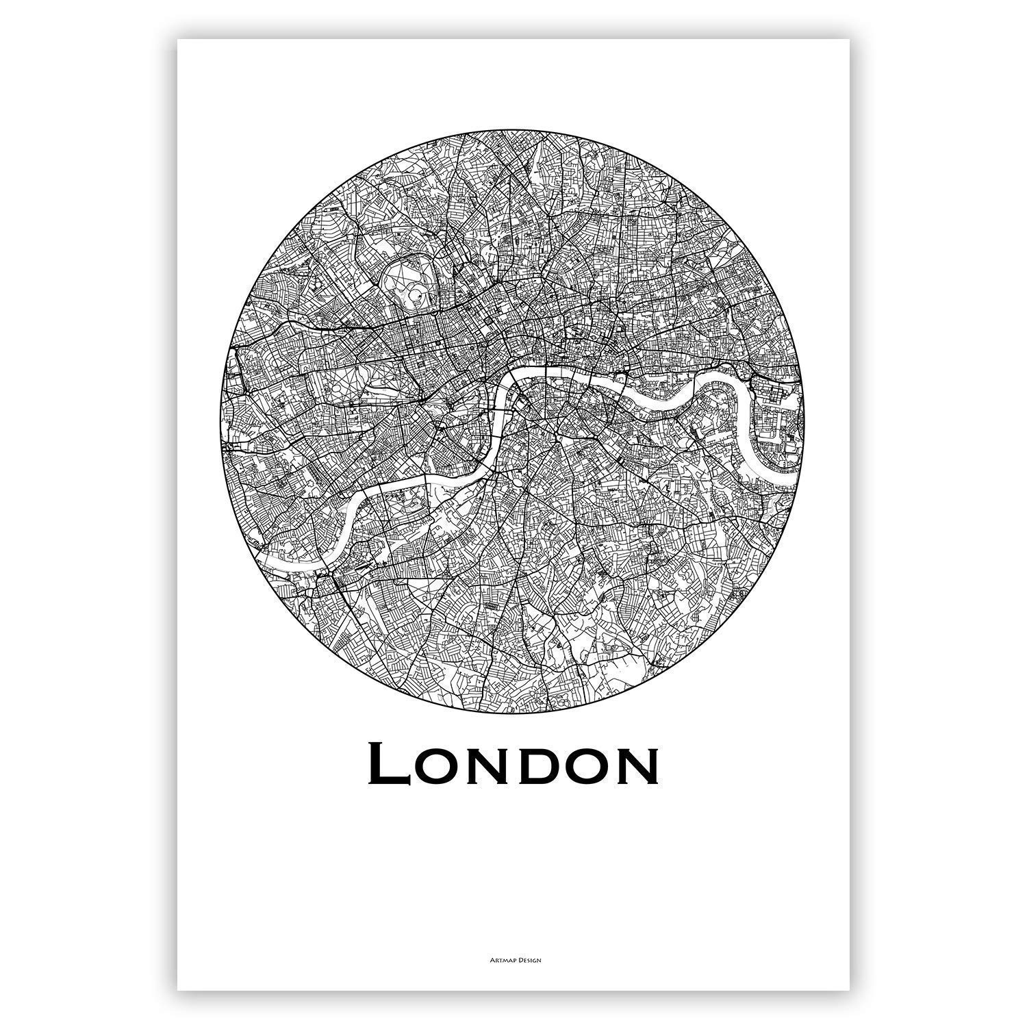 Poster London England Minimalist Map City Map Art of London Poster