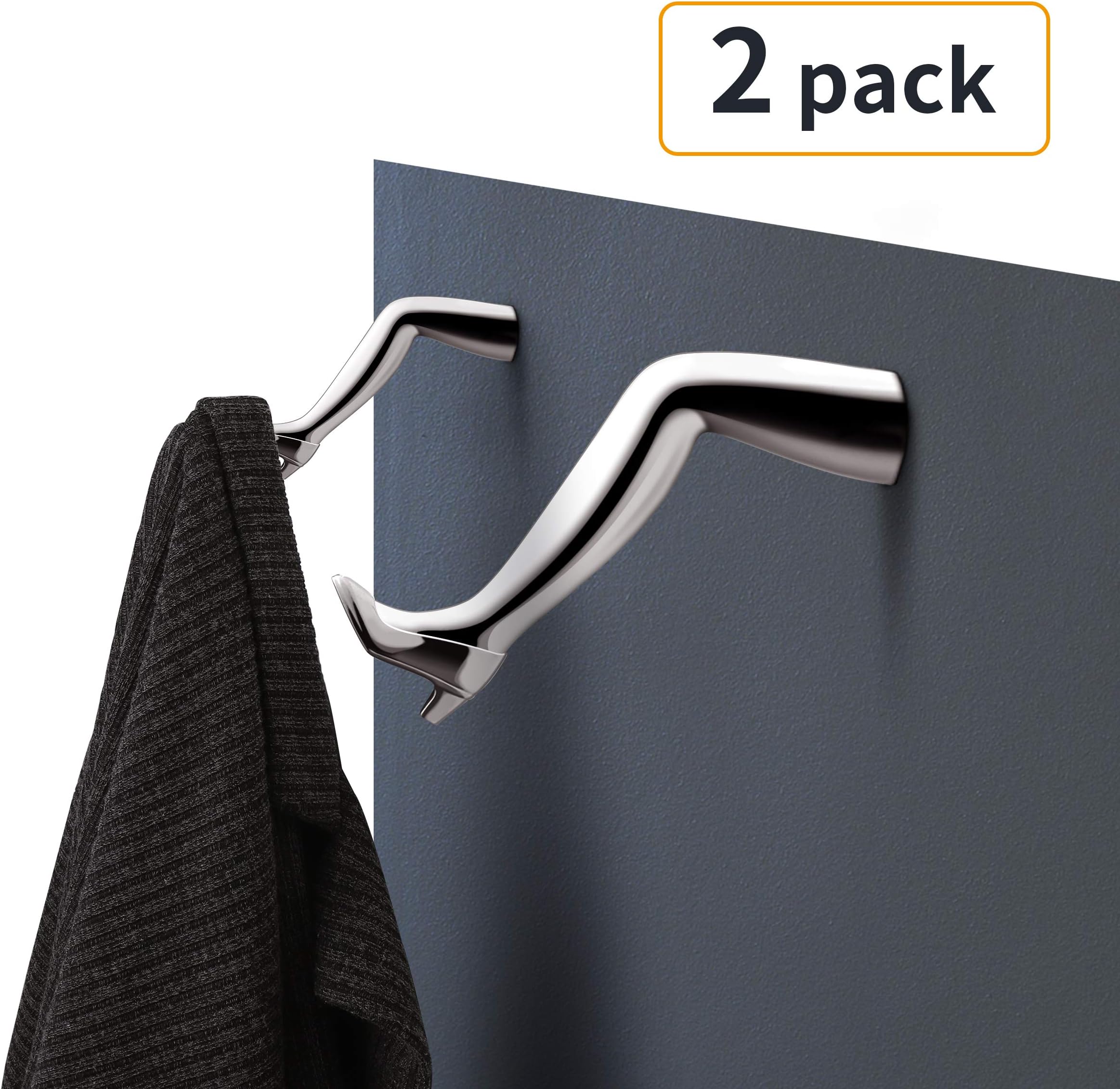 SUS304 Stainless Steel Heavy Duty Coat Hooks Wall Mounted 35 LB Utility Hooks Heavy Hooks Dual Robe Hook Coat Hanger (Beautiful legs)