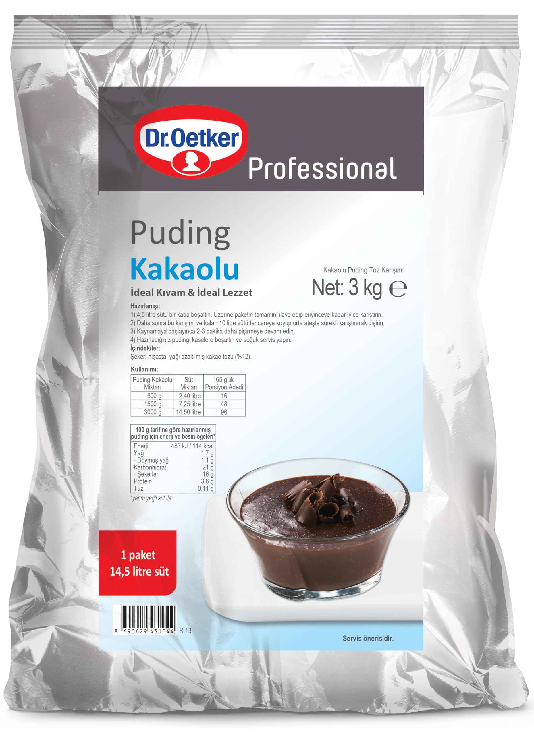 Dr. Oetker Kakaolu Puding 3 Kg