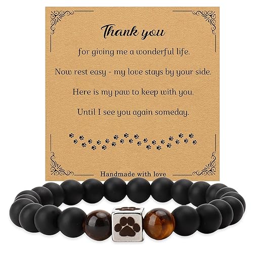 Pet Memorial Gifts for Dogs Cats Passing Away Dog Pet Remembrance Gifts Bereavement Paw Print Bracelet Memorial Gift for Loss of Dog Cat Loss Sympathy Grieving Gift for Friends Cats Dogs Owner Lover