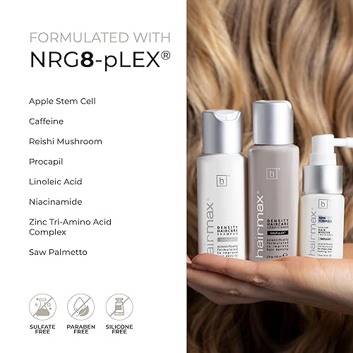 Miniatura 5 de Hairmax Kit de inicio de densidad de 3 piezas (con refuerzo nuevo y mejorado) Sistema de terapia capilar bio-activo para cabello adelgazante, champú