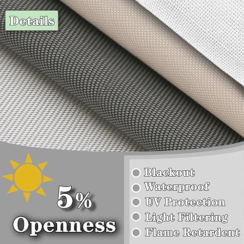 Miniatura 4 de Xravaw Persianas enrollables motorizadas con control remoto eléctrico, persianas opacas inteligentes recargables para ventanas, persianas de tamaño