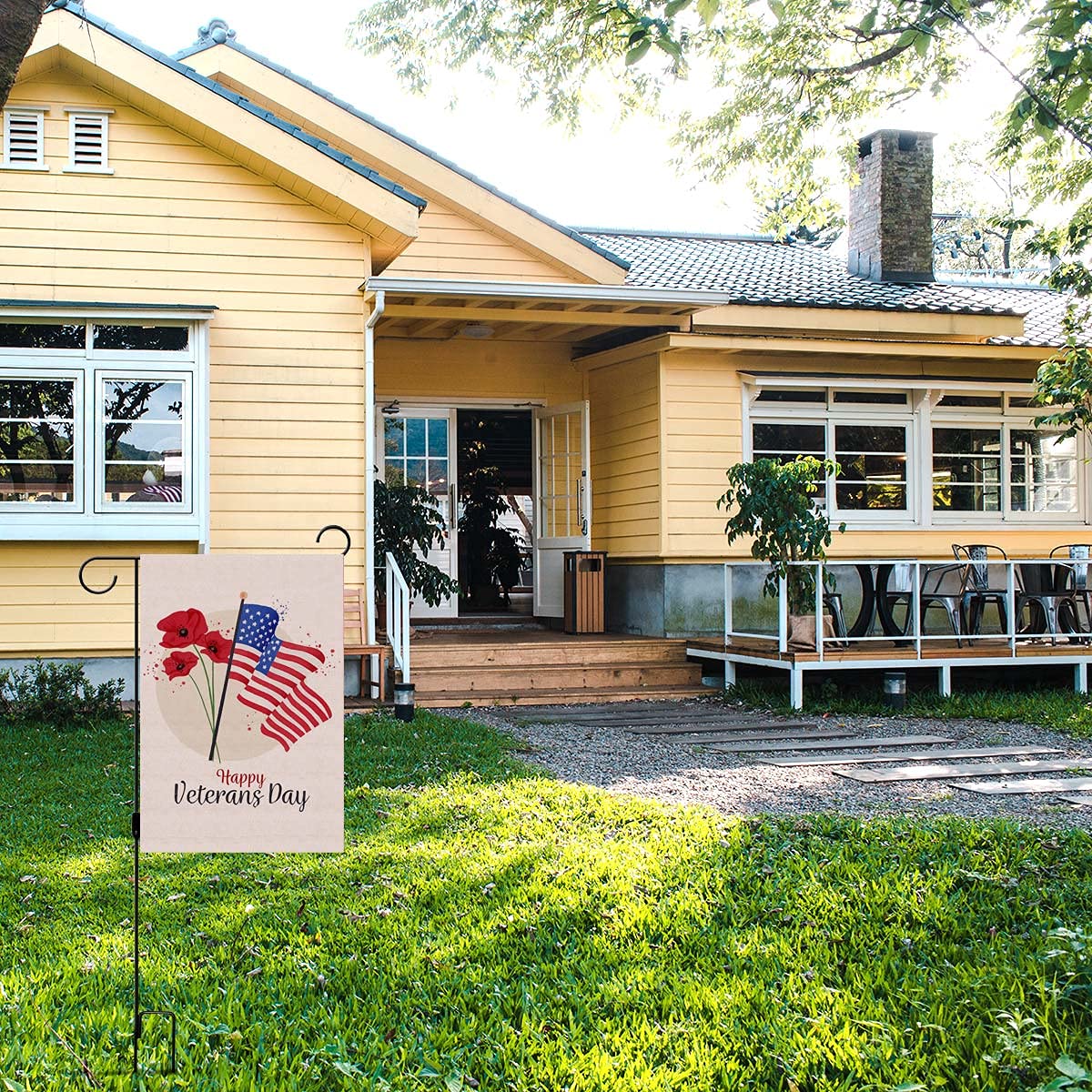 Pickako Gartenflagge 'Honoring All Who Served' – Doppelseitige Veterans Day Deko Für Haus & Garten