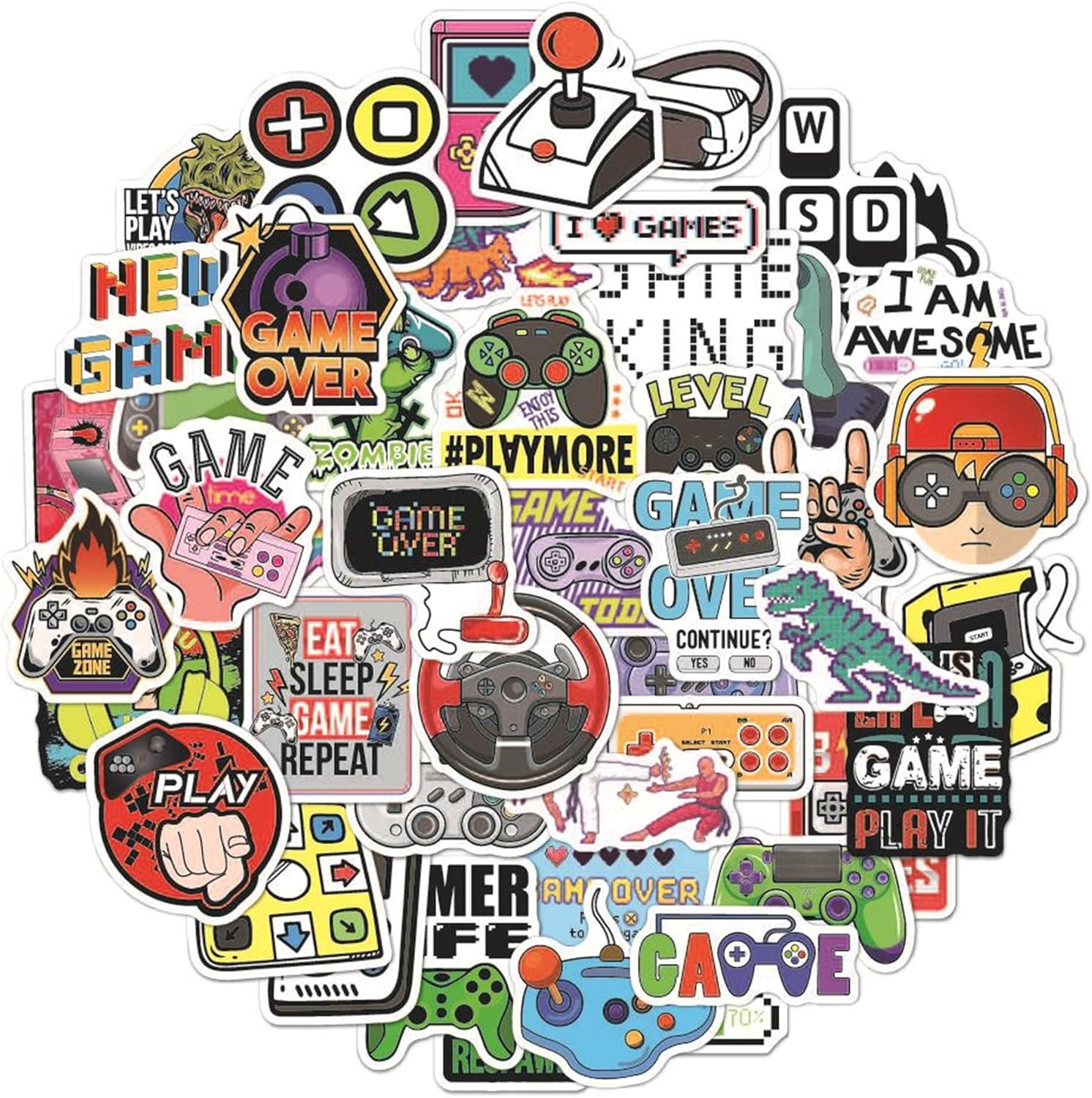 Game Vinyl Decals, 50PCs – Gaming Aesthetic Stickers for Hydro Flask, Laptop, Water Bottle, Kids, Teens, Girls, Car, Helmet Game Vinyl Decals, 50PCs – Gaming Aesthetic Stickers for Hydro Flask, Laptop, Water Bottle, Kids, Teens, Girls, Car, Helmet