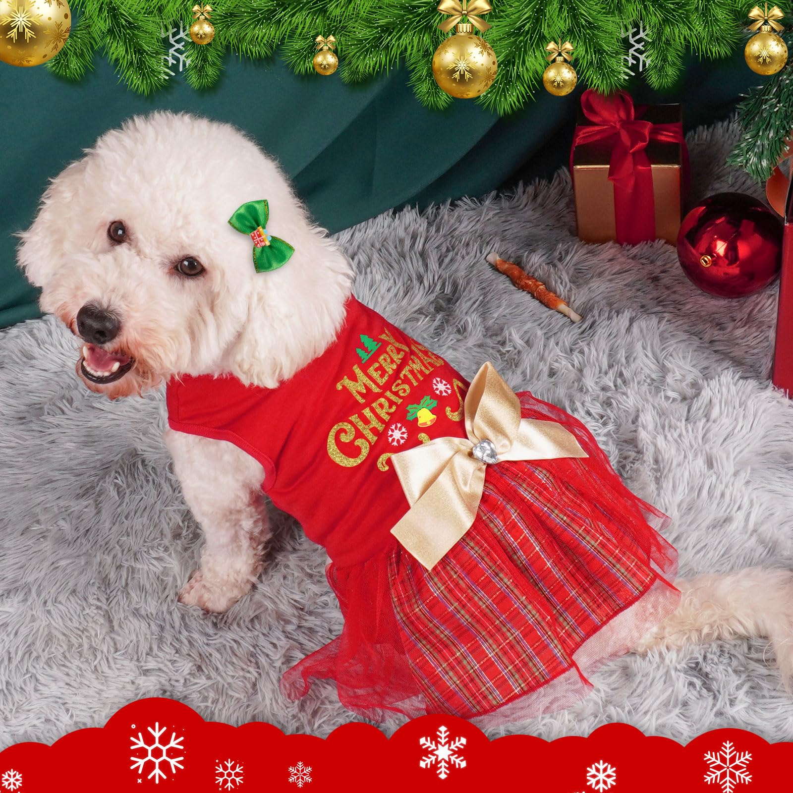 pet holiday dress NKpup Lace Party Dog Dress main image 0