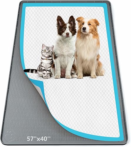 Miniatura 25 de Soporte para orina para perros, tapete de silicona para orina de 40 x 28 pulgadas, a prueba de fugas, borde alto, sin derrames, soporte para