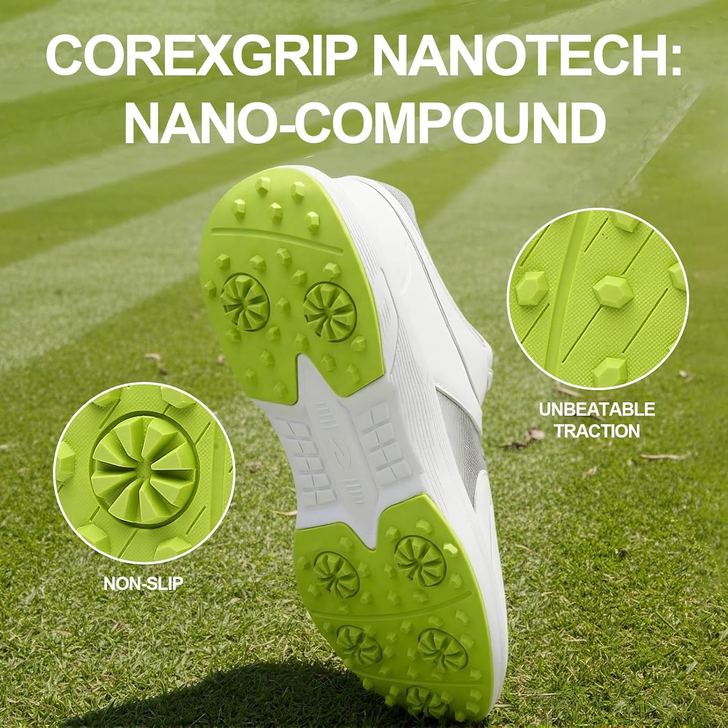 Golf Shoes Mens Waterproof Professional Outdoor Spiked Golf Cleats for Men