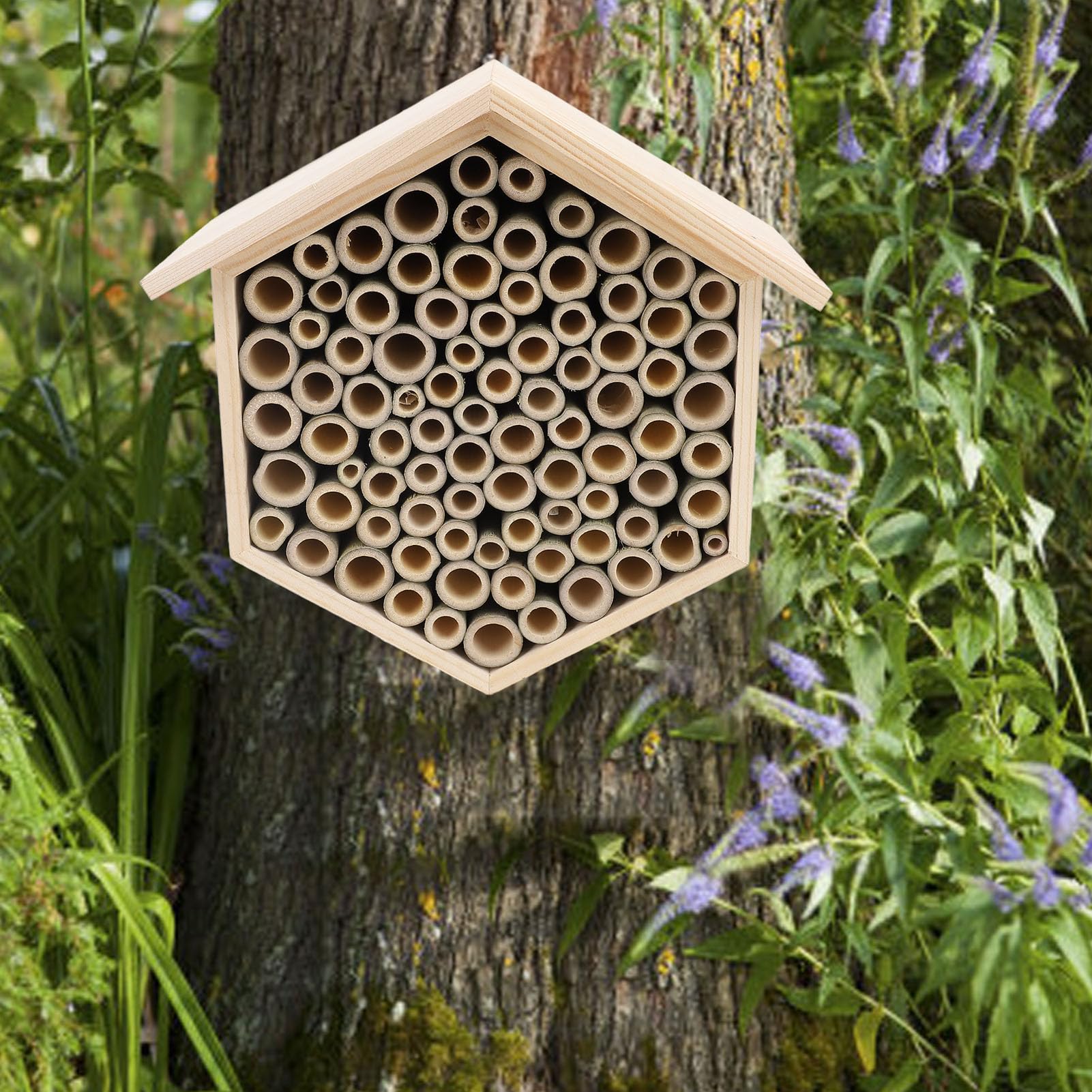 SIXRUN La Casetta per Api in Legno da Esterno Protegge e Attira le Api per La Produzione di Frutta Nei Frutteti