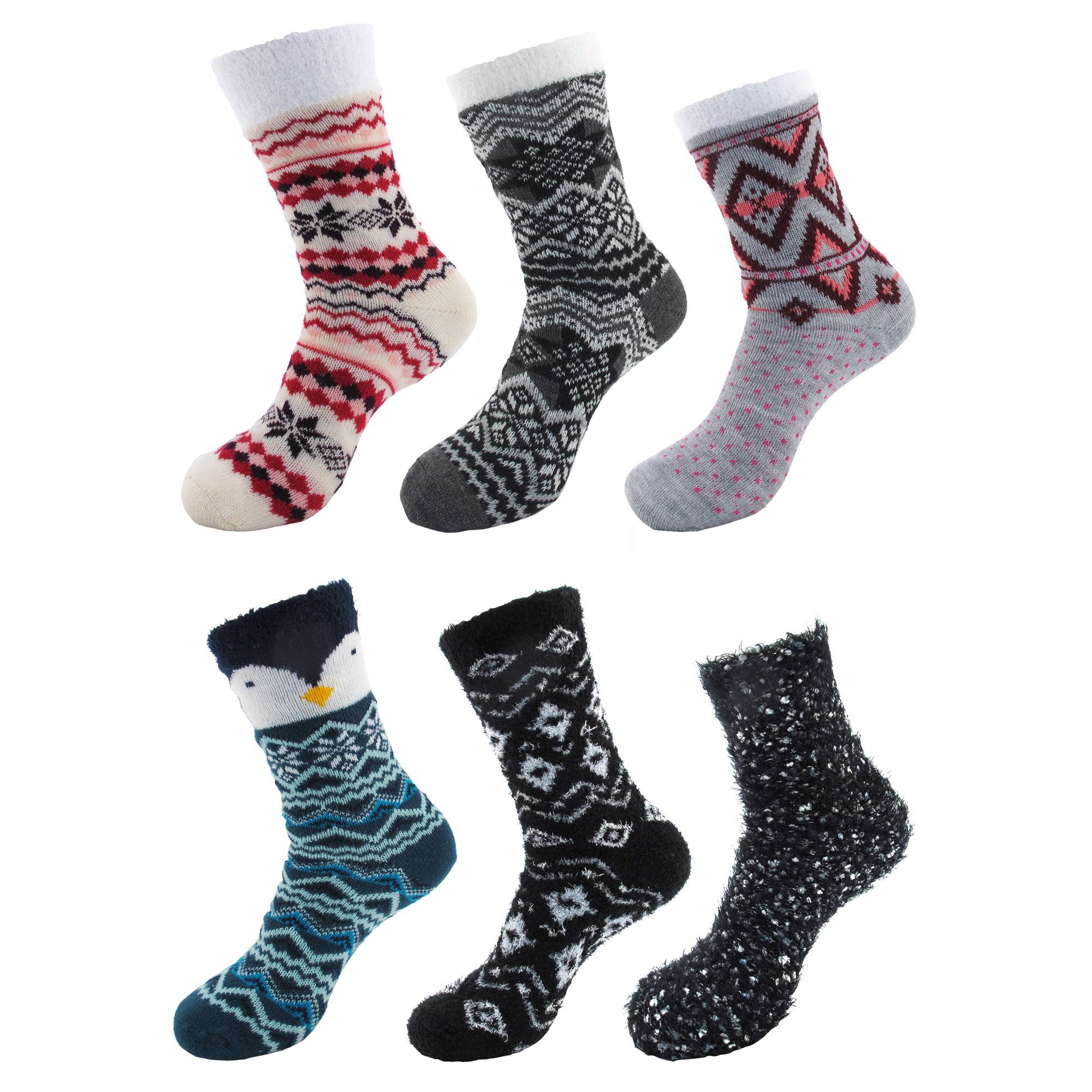 BambooMN Women's Double Layer Thick Super Soft Warm Fuzzy Home Outdoor Winter Socks