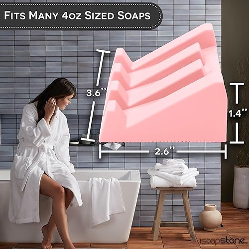 Miniatura 4 de Jabonera de silicona autodrenante, jabonera de ducha, barra de cascada, bandeja para jabón de drenaje para cocina, ducha, accesorios de baño,