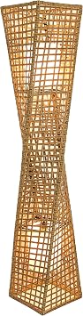 Artiva USA Phuket 51" 2-Light Unique Handcrafted Twist Rattan Floor Lamp