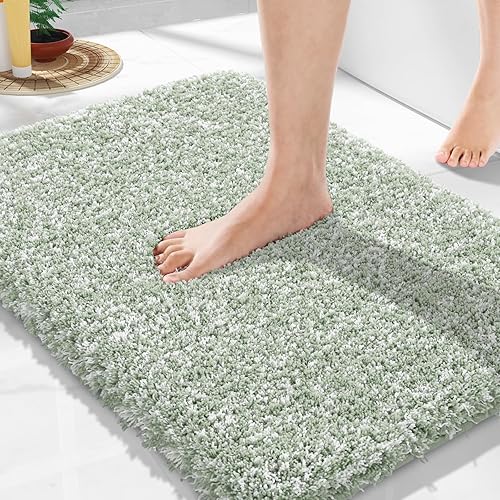 Miniatura 89 de Yimobra Alfombras de baño para baño, 32 x 20 pulgadas, ultra suaves y absorbentes de agua, alfombras de ducha de felpa antideslizantes, tapetes Gris