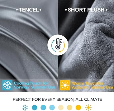 Double-Sided Weighted Blanket King Size 30lbs(88''x104'', All Season Use), Warm Short Plush and Cool Tencel Reversible Weighted Blanket, California King Size for Adults & Couple - Carry Bag Included