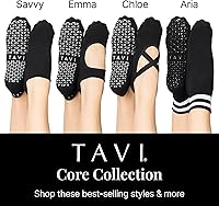 Vista 9 de TAVI - Calcetines de agarre inteligente para mujer, pilates, pantuflas, yoga y ballet, barre Ébano