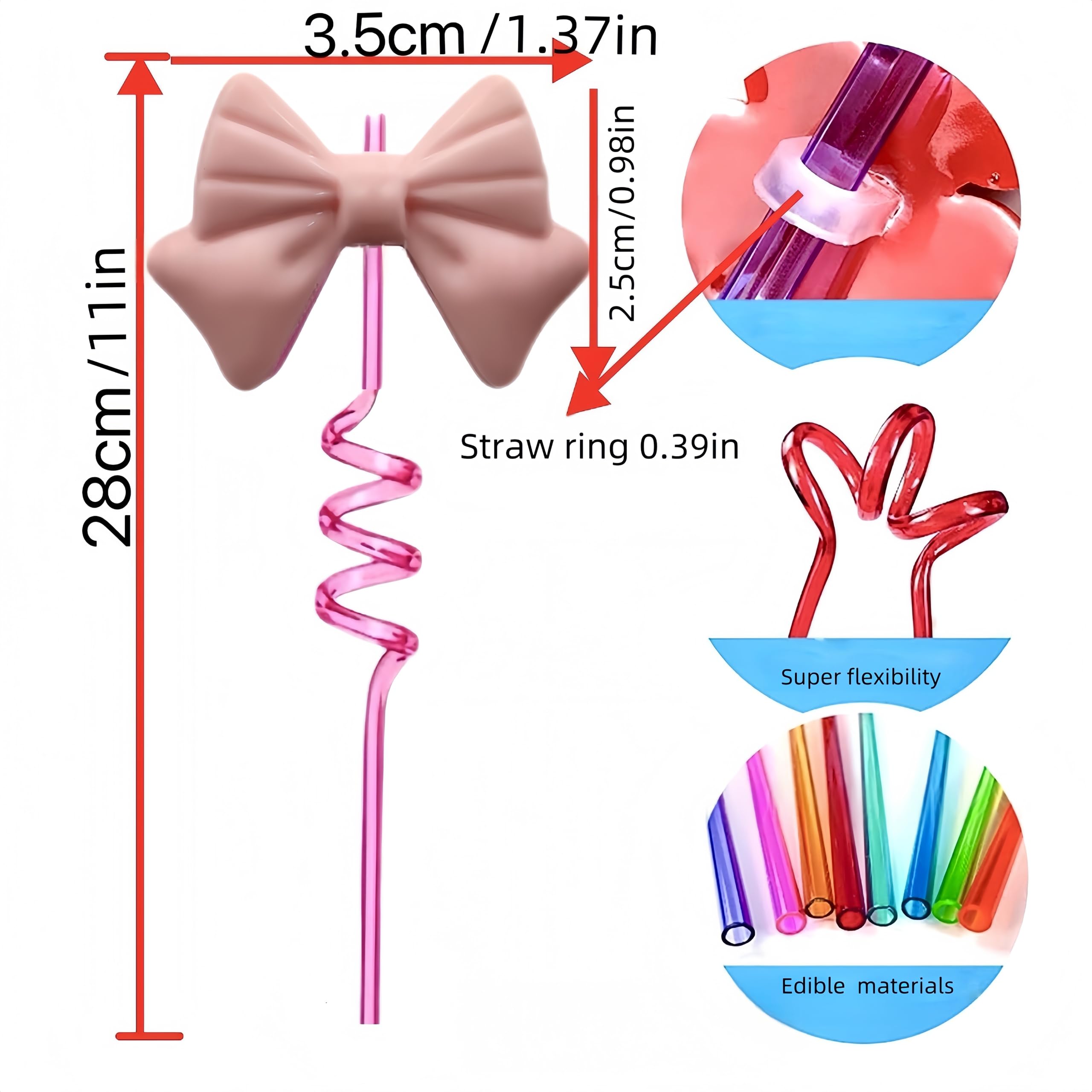16 Pailles En Plastique Réutilisables Pour Enfants - Formes Mignonnes Animaux Colorées, Pailles Bouclées Amusantes Pour Anniversaire, Fête Et Décoration