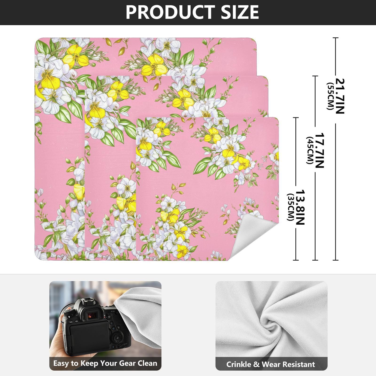 ODAWA Lens Protector Wrapper Flowers Green Leaves Self Adhesive Cloth 21.7