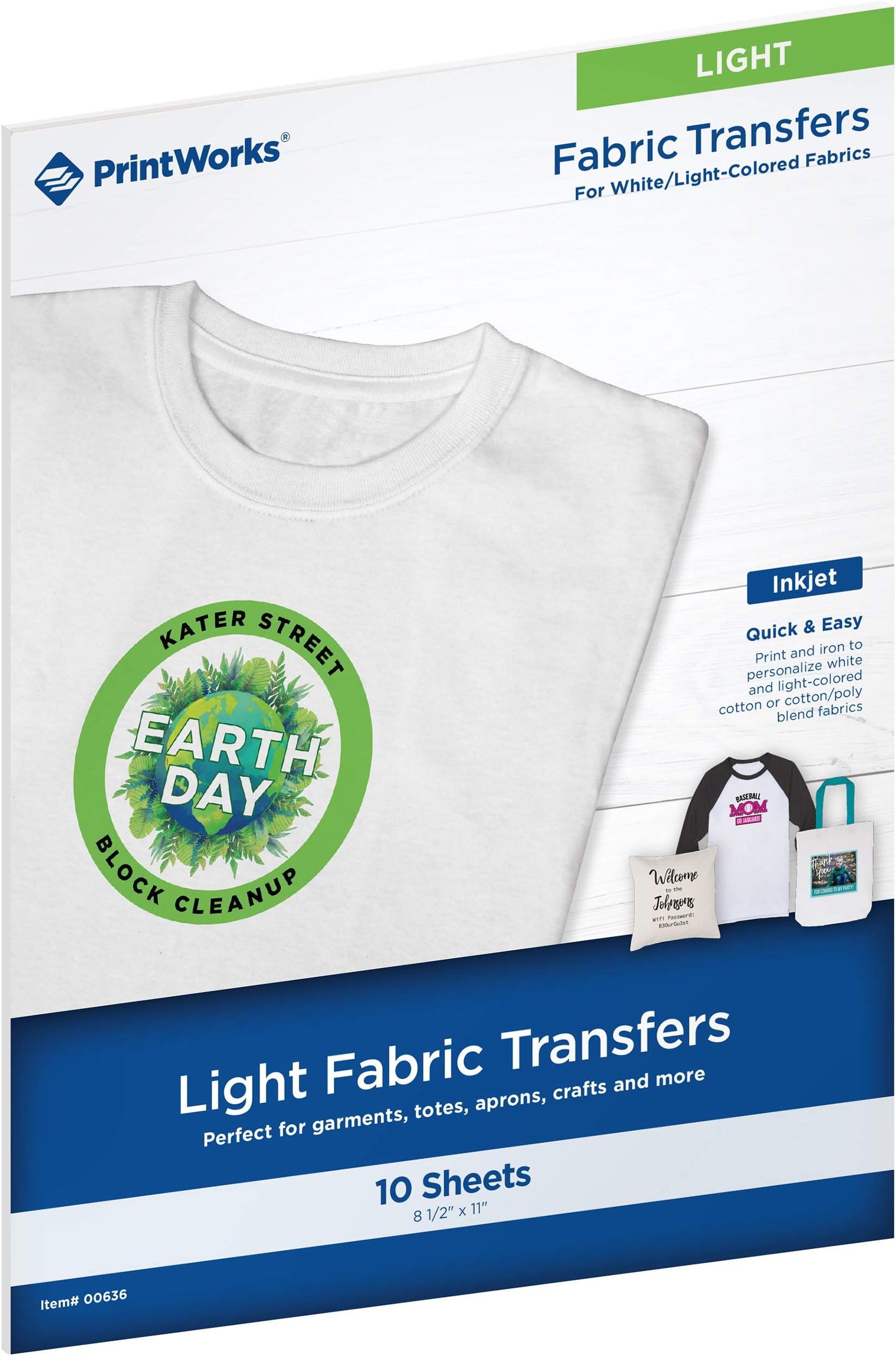 PrintWorks Fabric TRANSFERS Light, Paper, 10 Sheets