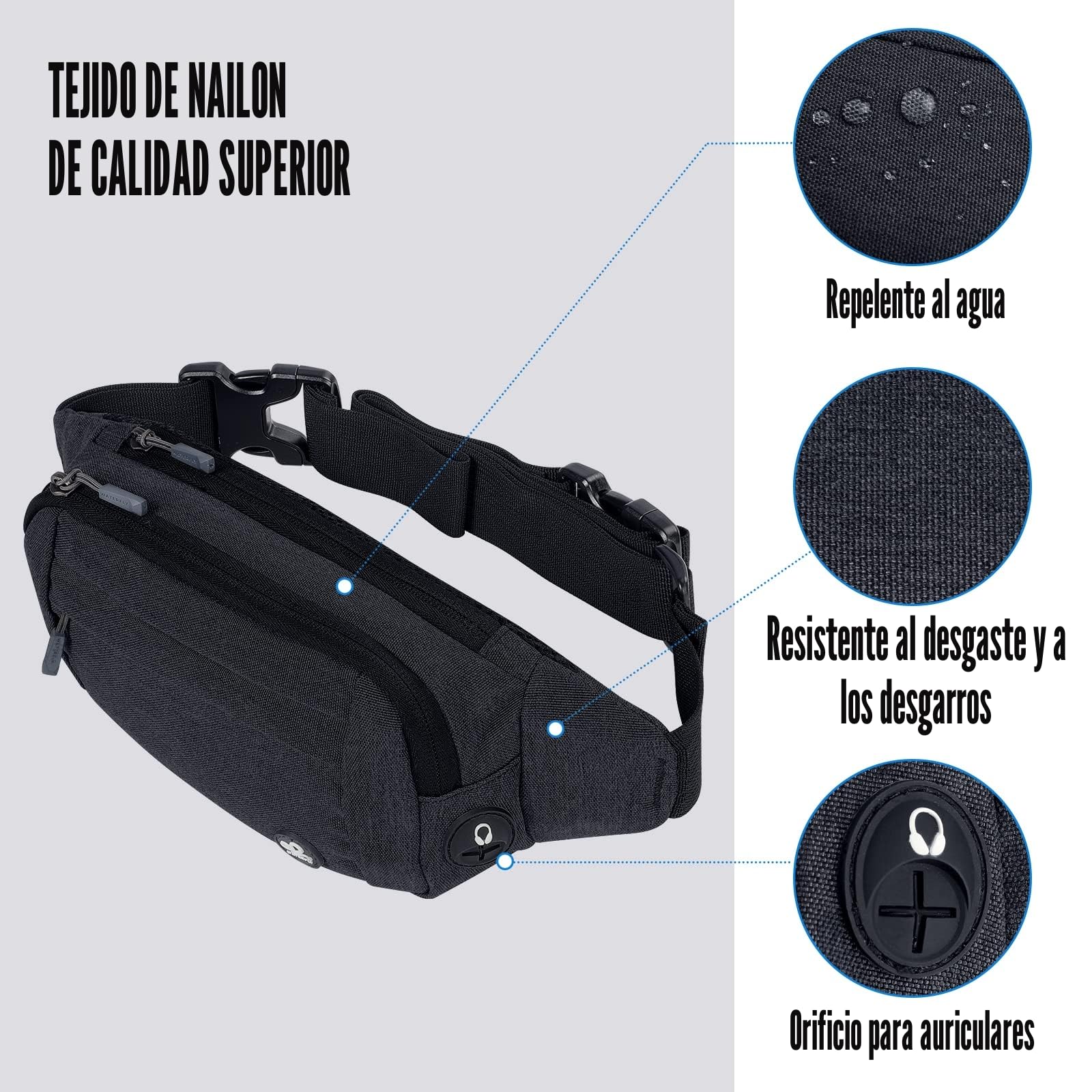 Waterfly Riñonera Deportiva con Correa Extensible