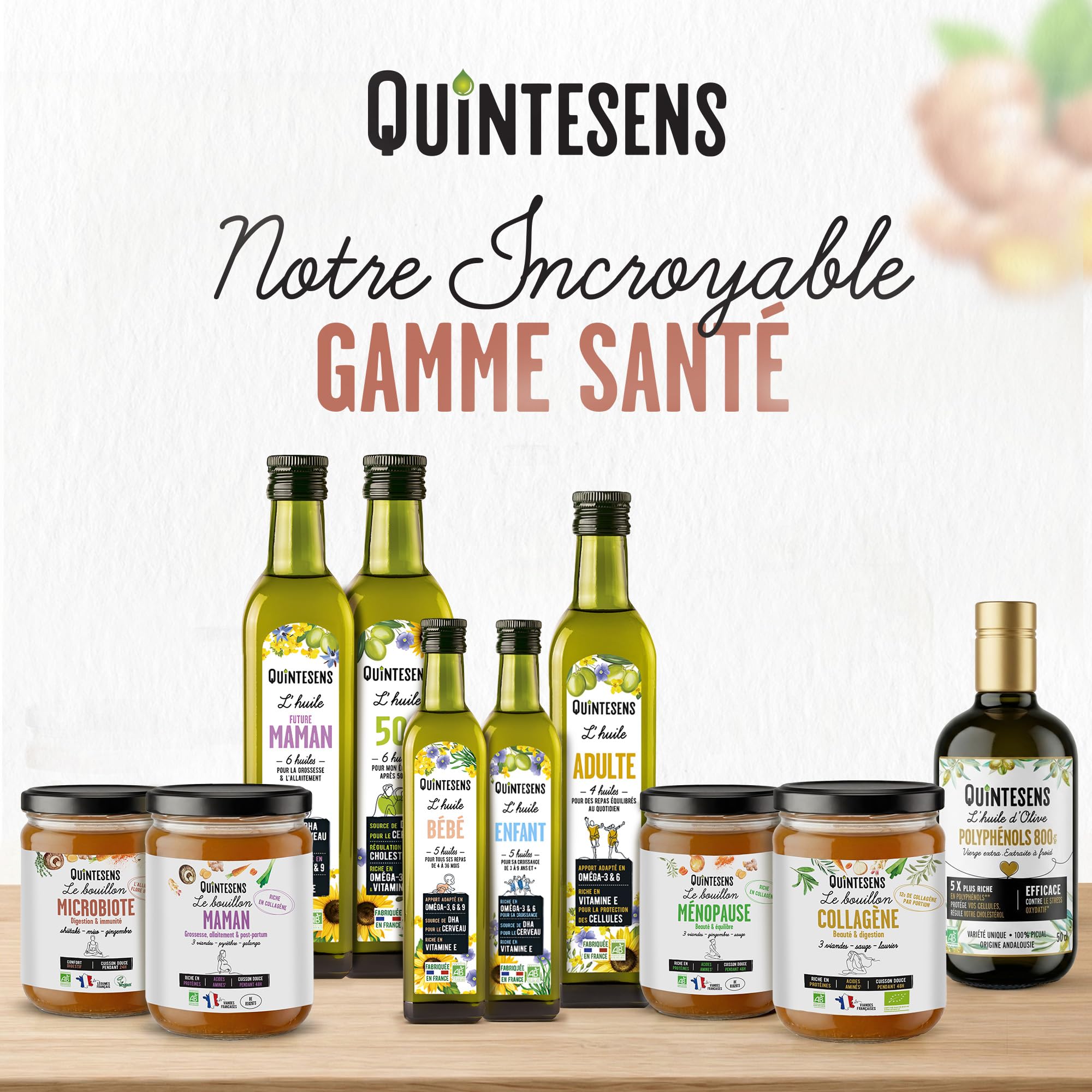 Lot de 3 Bouillons Microbiote QUINTESENS 515 ml – Équilibre Flore Intestinale & Digestion – Miso, Gingembre & Shiitaké – Confort Digestif – 100% Bio & Végan – Cuisson Douce 24h