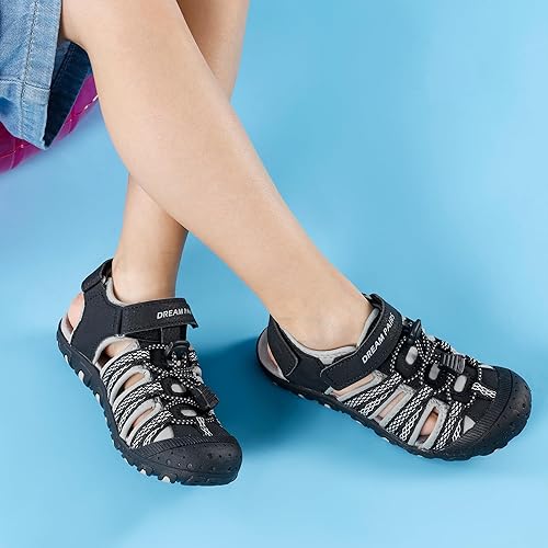 Miniatura 5 de DREAM PAIRS Sandalias deportivas de verano para niños y niñas, para senderismo, playa, casual, puntera cerrada, ajustable, multicolor, para niños