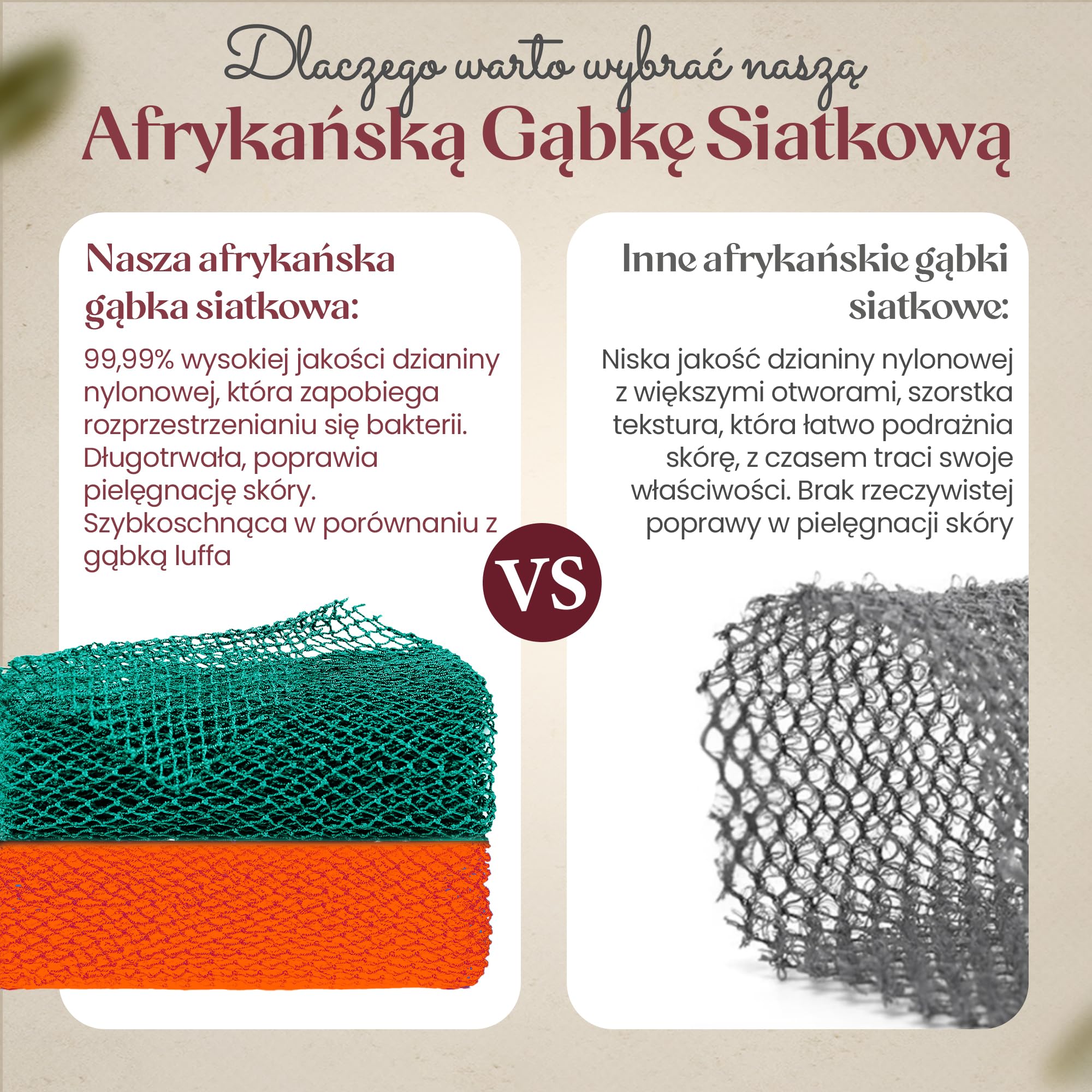 Autentyczna afrykańska gąbka siatkowa z Ghany ze sznurkiem do zawieszenia Długa gąbka peelingująca do ciała i pleców Idealna do codziennej kąpieli i prysznica (Fioletowy)