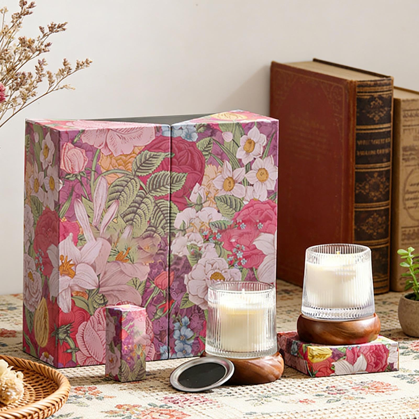 Velas Aromáticas Decoración Natural con Plantas para el Hogar | Velas en Frasco Aromáticas para Mujeres para Decoración del Hogar, Dormitorio, Salón, Baño, Relajación, Sueño, Regalo de