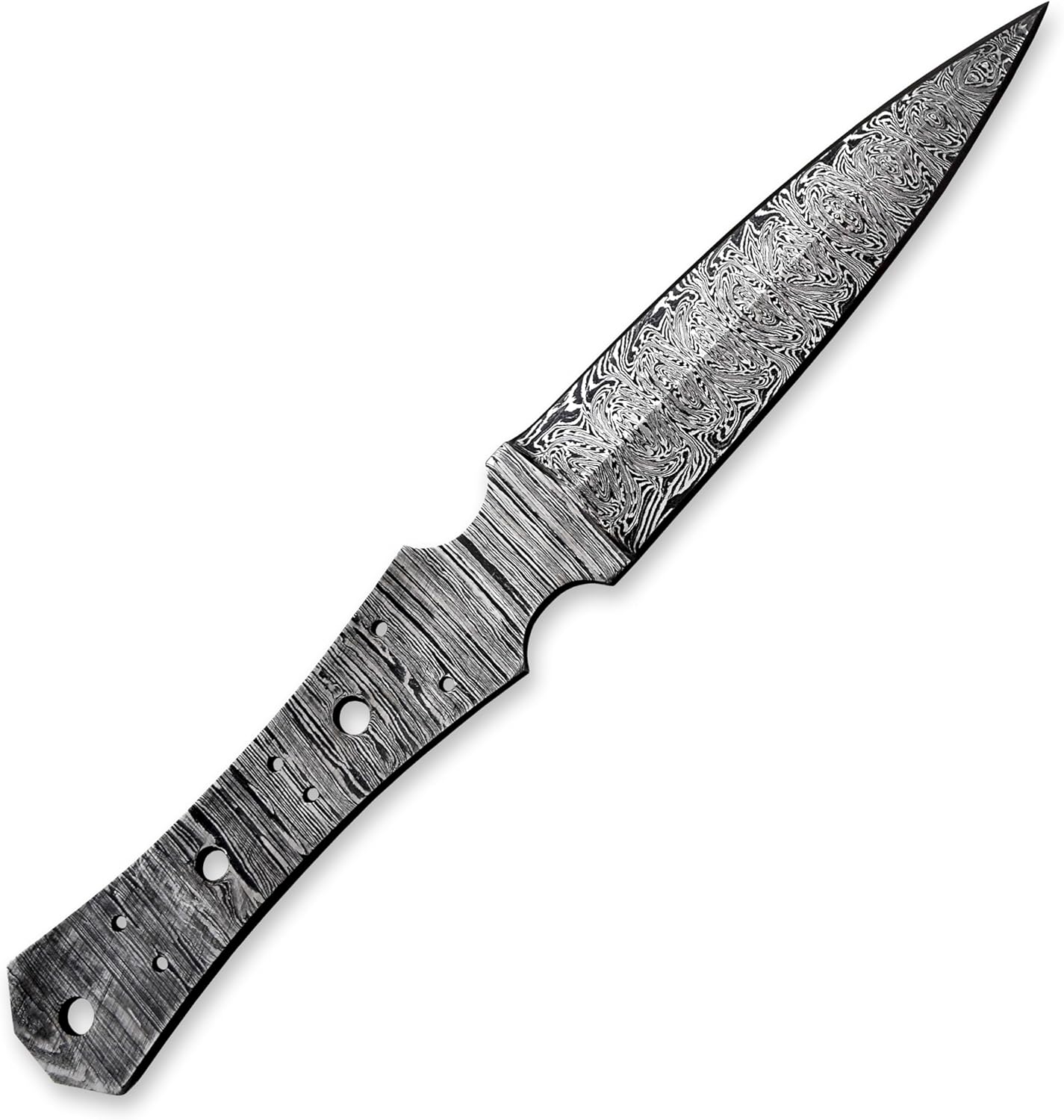 Custom Hand Forged Damascus Steel Blank Blade Hunting Knife Damascus Blade Billet Camping Survival Blade knife kits Full Tang Handmade Knife Making Supplies
