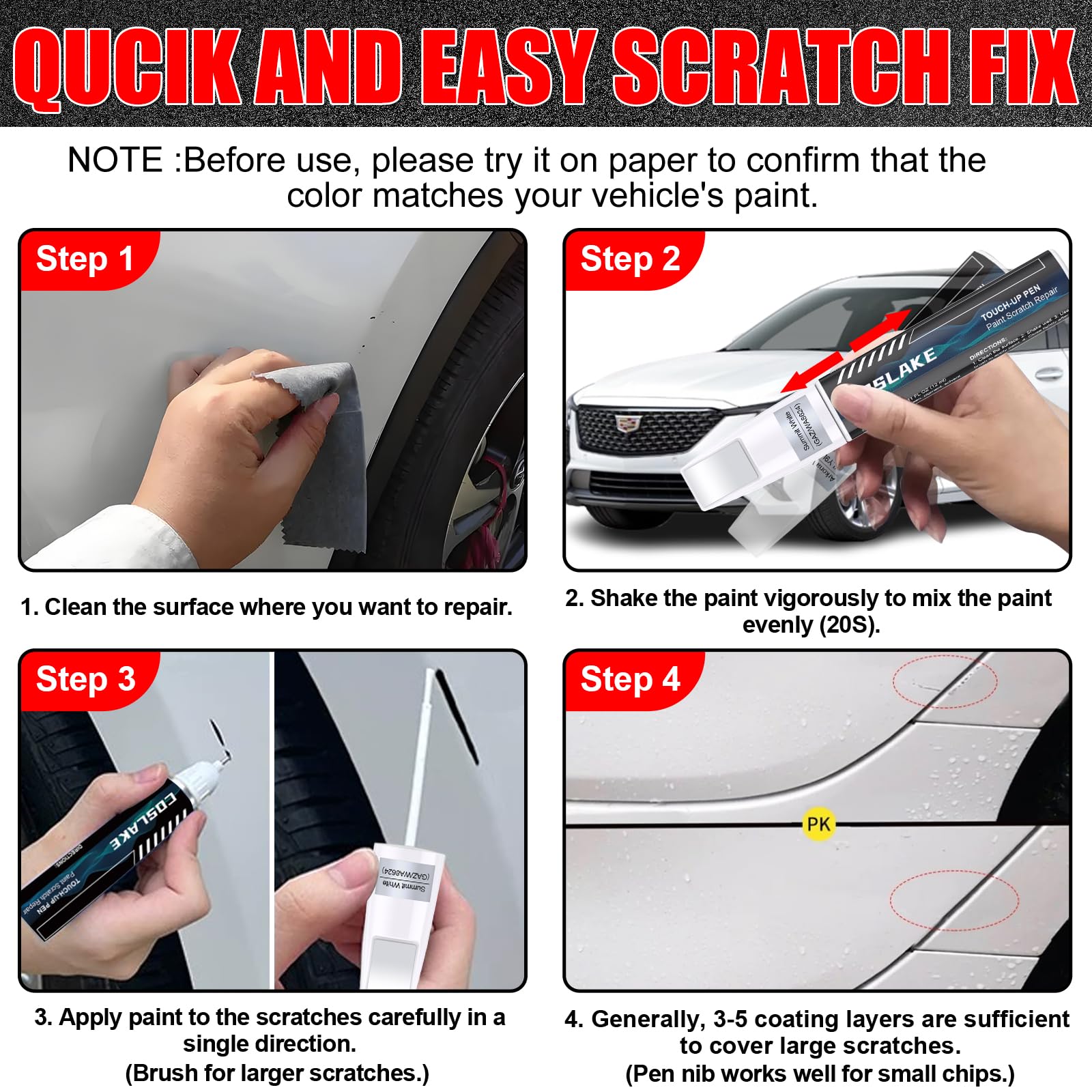 Amazon.com: COSLAKE Car Touch Up Paint(Argent Silver Metallic(GXD