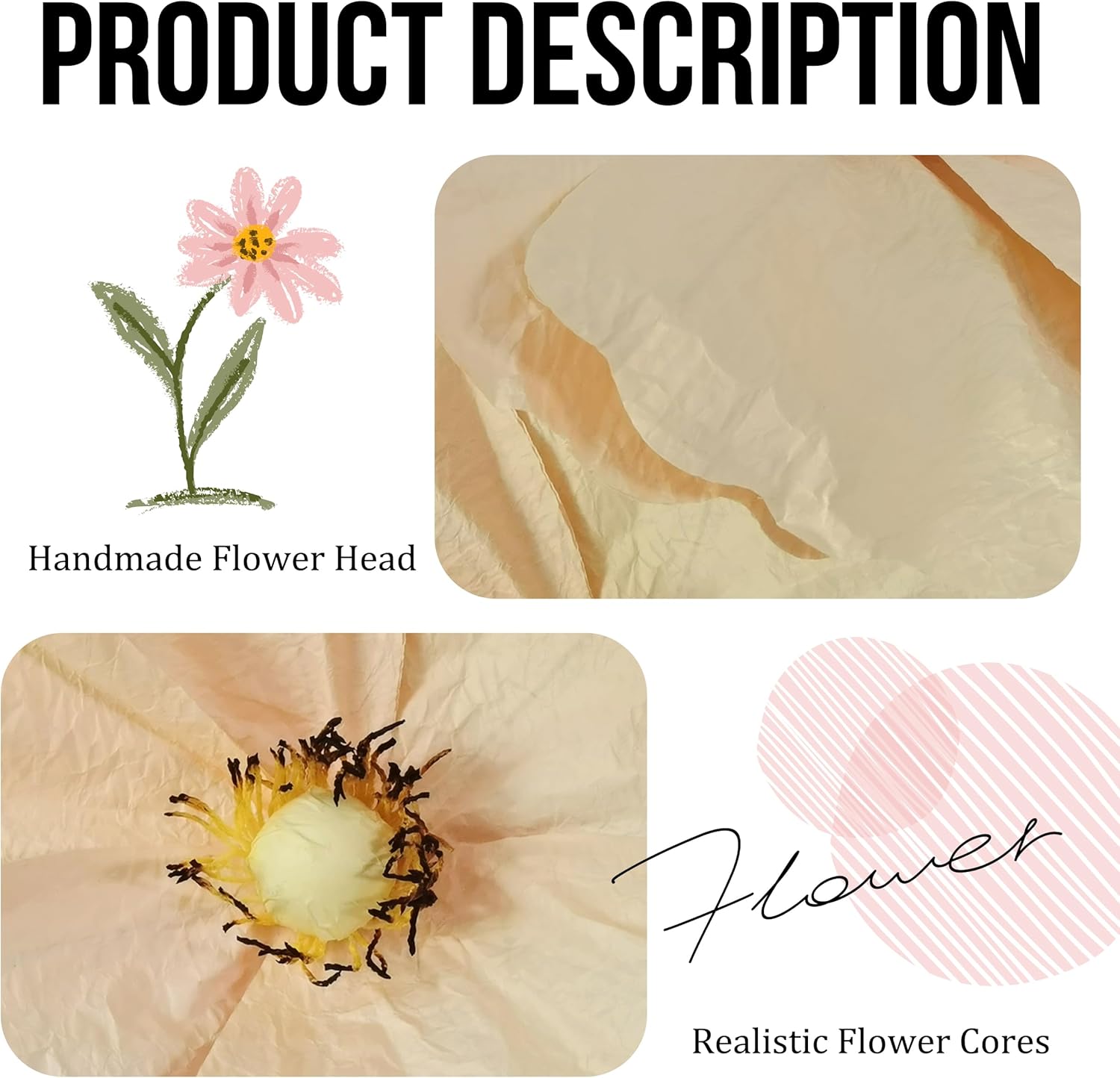Giant Flowers for Decoration, 5.3ft Standing Large Paper Artificial Flowers, Wedding Decorations For Reception, Birthday Halloween Party Background, Photographic Props, Shop Window Display, Home Décor