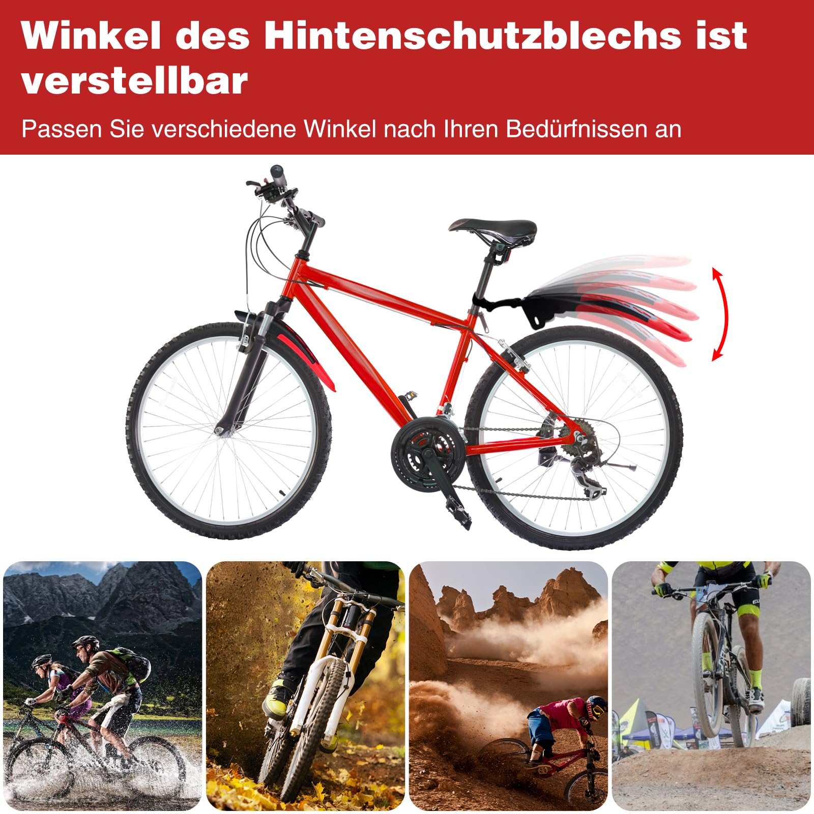Vhbw Set de gardes boue à monter pour roue avant / arrière pour toutes