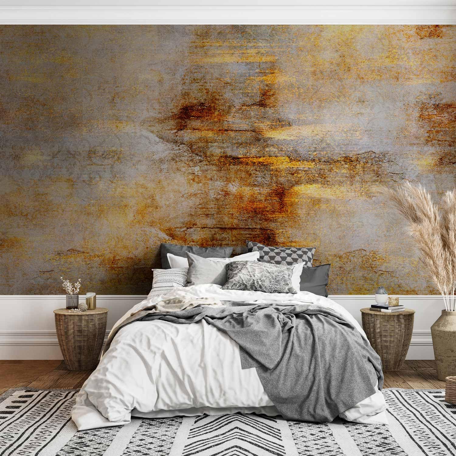 murando - PREMIUM Fototapete XXL Abstrakt 500x280cm - Foto Tapete Wohnzimmer Moderne Vliestapete XXL Wandtapete Motivtapeten Bildtapete 3d Effekt Wand Dekoration Flur Ornament Orient grau