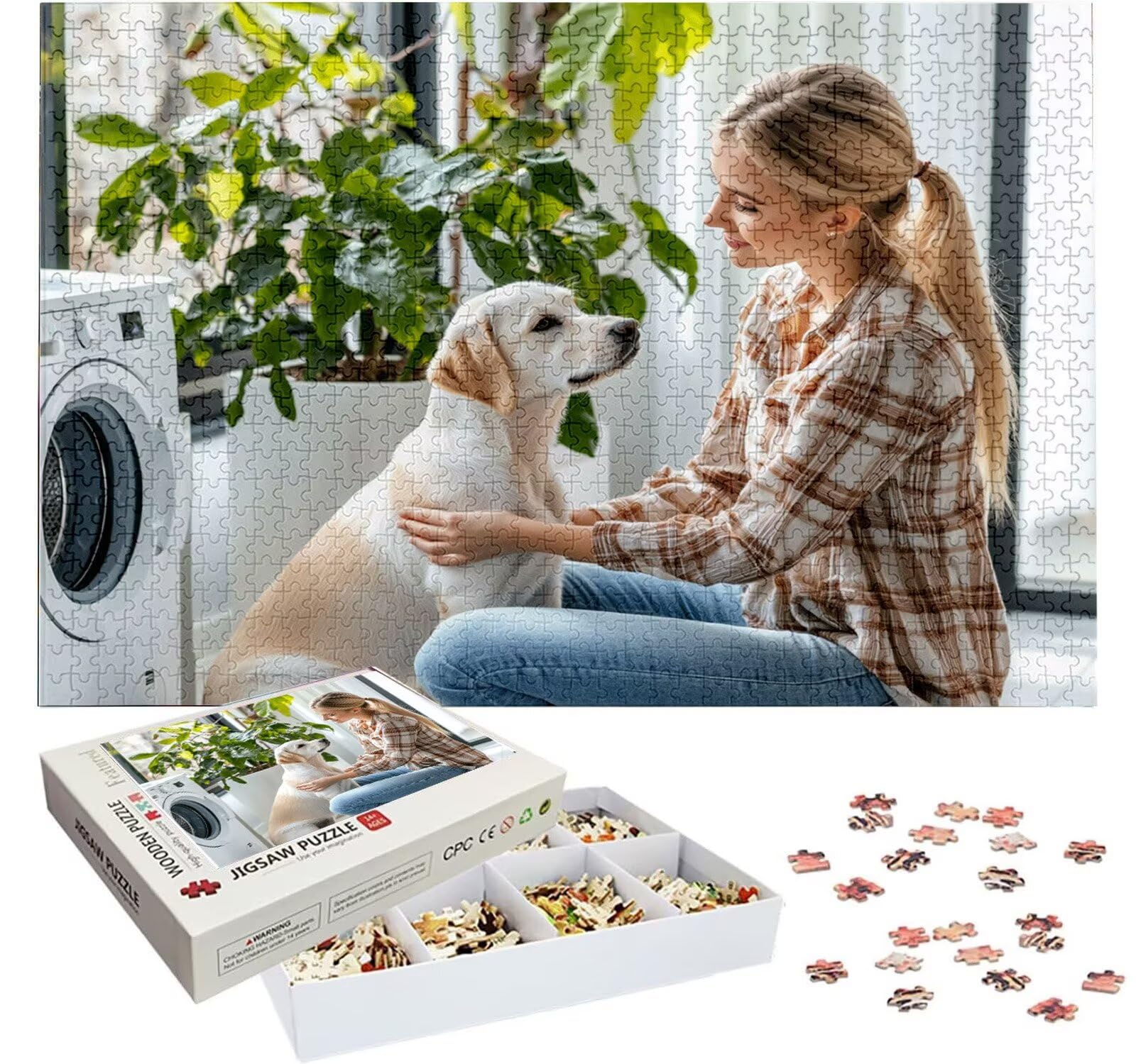 Puzzle Personalizado con Foto, Personalizada Rompecabezas Personalizado Diseña tu Logo Foto o Texto, Personalizado Navidad Halloween San Valentín Parejas Niños Familia Amigos h-4133