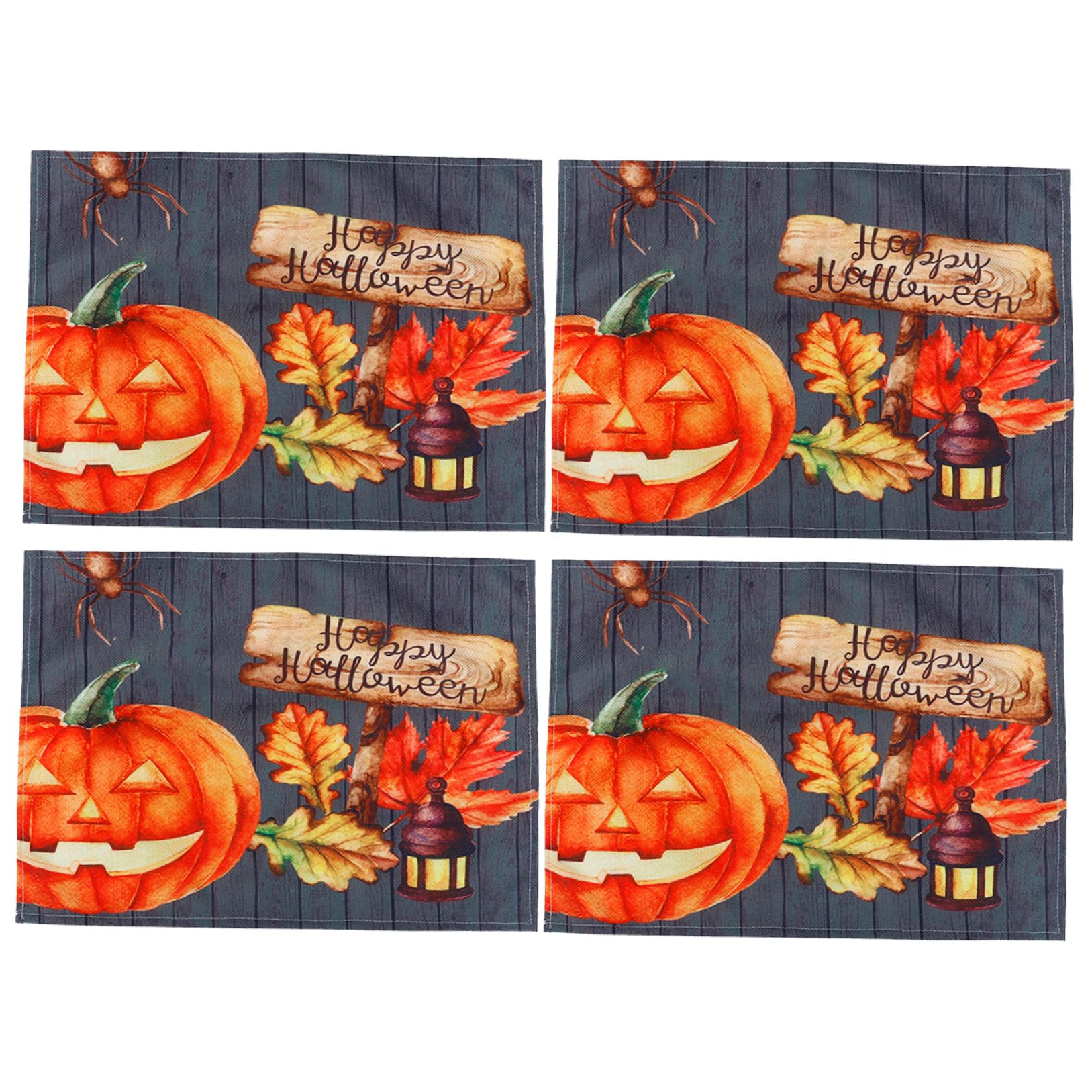 Set de table à motif citrouille décoration Halloween pour salle à manger