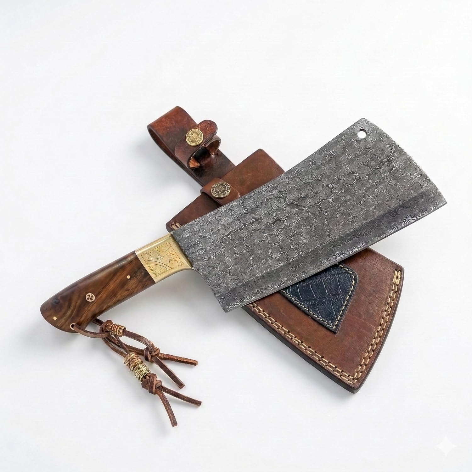Damascus steel blade vegetable and meat cleaver Chopper chef's kitchen knife .SM60