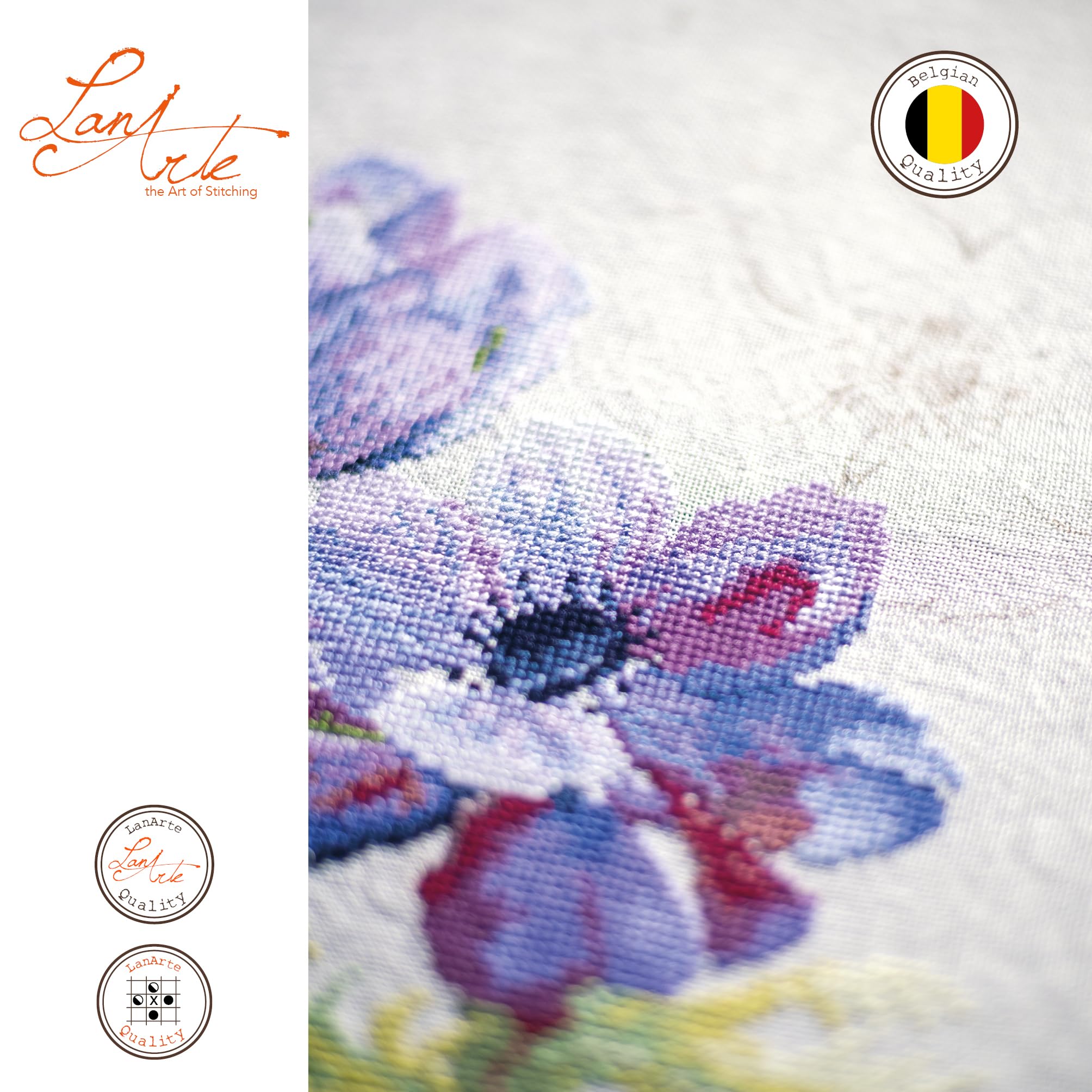 Kit Lanarte Point de Croix Cœur de Fleurs - Univers Broderie