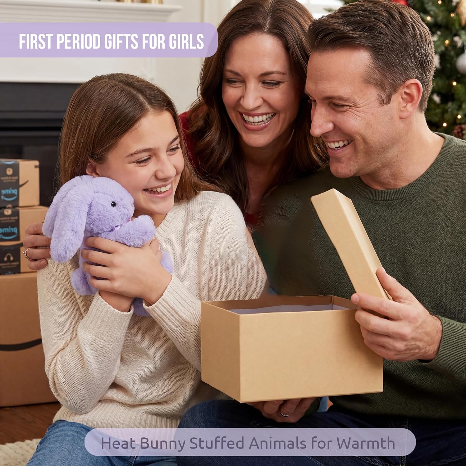 Microwaveable Lavender Bunny Plush, Heated & Lightly Weighted Stuffed Animal Plush Toy, Faux Rabbit Fur, Scented Buddy for Soothing Relaxation, Hand Warmer Gift for Adults 18+, Purple 7 Inch