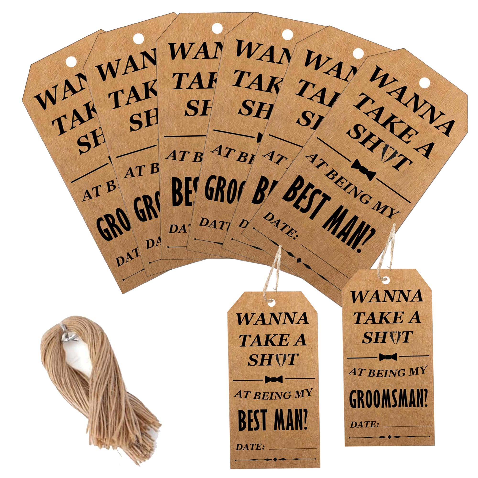Funny Groomsmen Proposal Cards Set 2pcs Best Man and 8pcs Groomsmen Best Man Cards Bottle Hang Take Shot Tags Groomsmen Proposal Gift Best Man Proposal Gift for Groomsmen Proposal Wedding Supplies