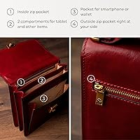 Vista 5 de Time Resistance Maletín pequeño de cuero para hombre, bolso cruzado