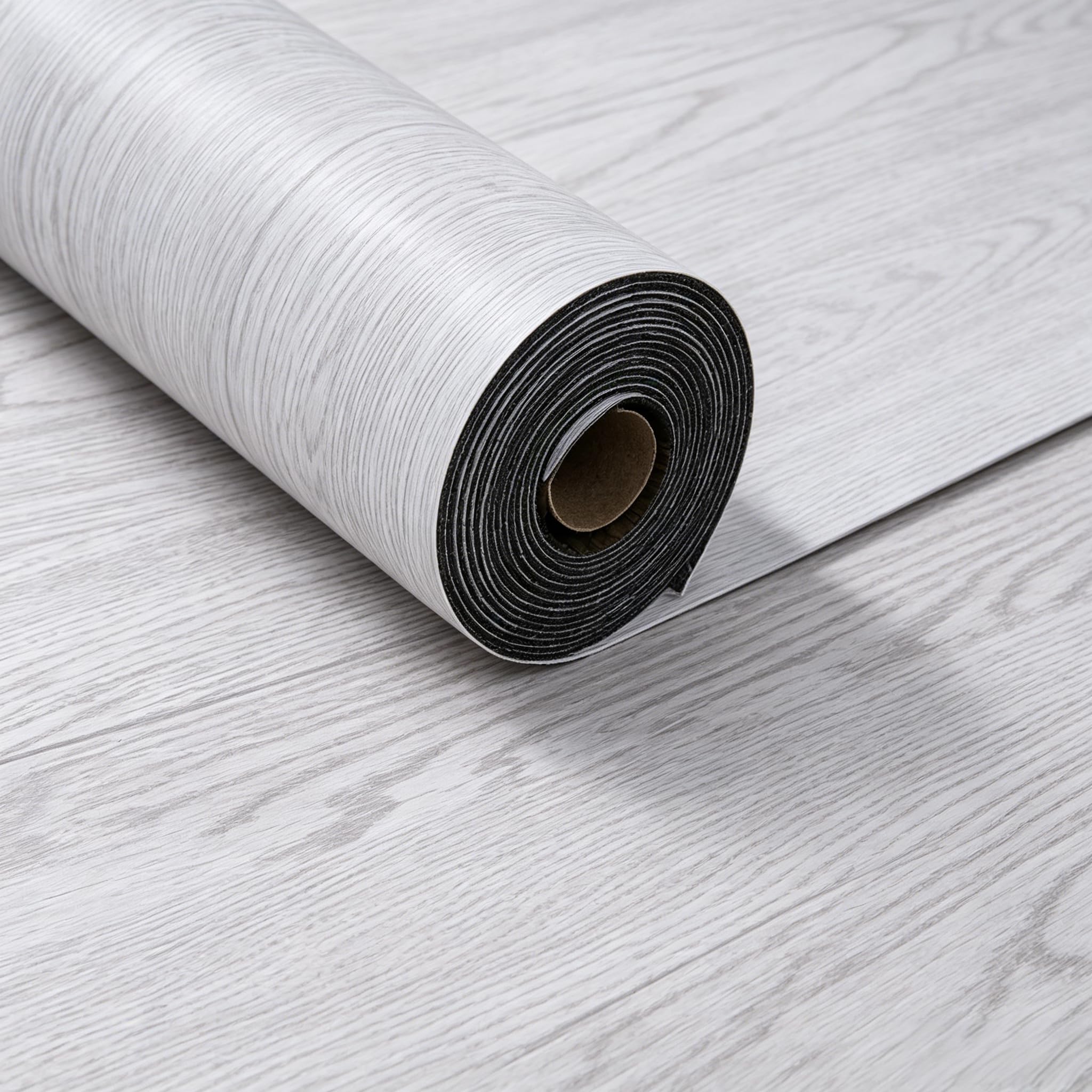 Warmiehomy Self-Adhesive PVC Vinyl Flooring Roll, Easy to Cut Floor Covering, Wear & Water Resistant for Campervan Caravan Motorhome Wall & Floor Use, Grey Wood Grain, 60 x 300CM