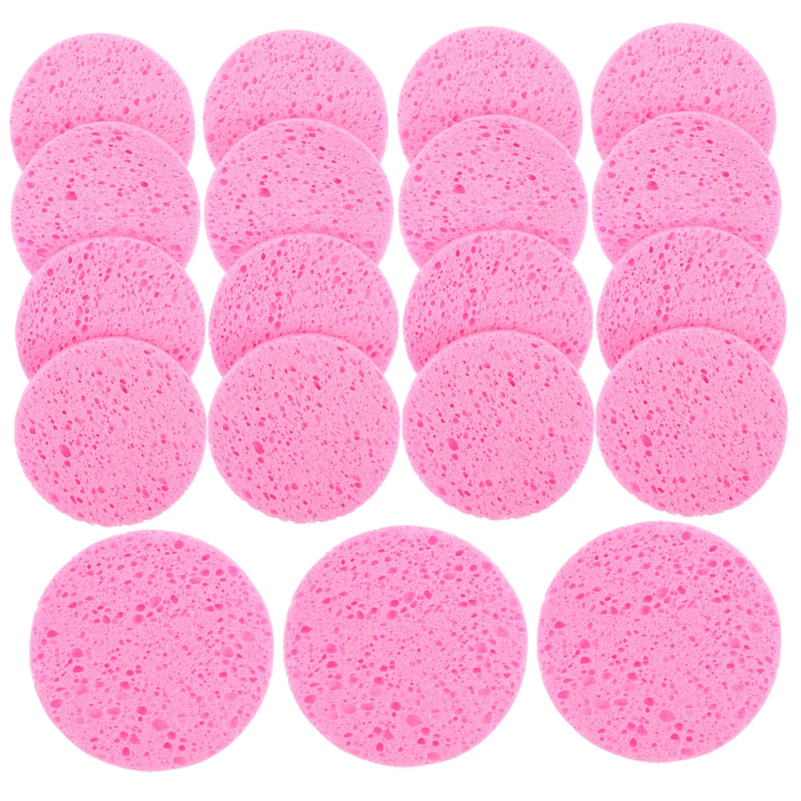 AUTSUPPL 50Pcs Natural Cellulose Makeup Removal Sponges Round Face Washing Sponges for Daily Cleansing and Exfoliating Soft Texture Reusable for Delicate Skin Care