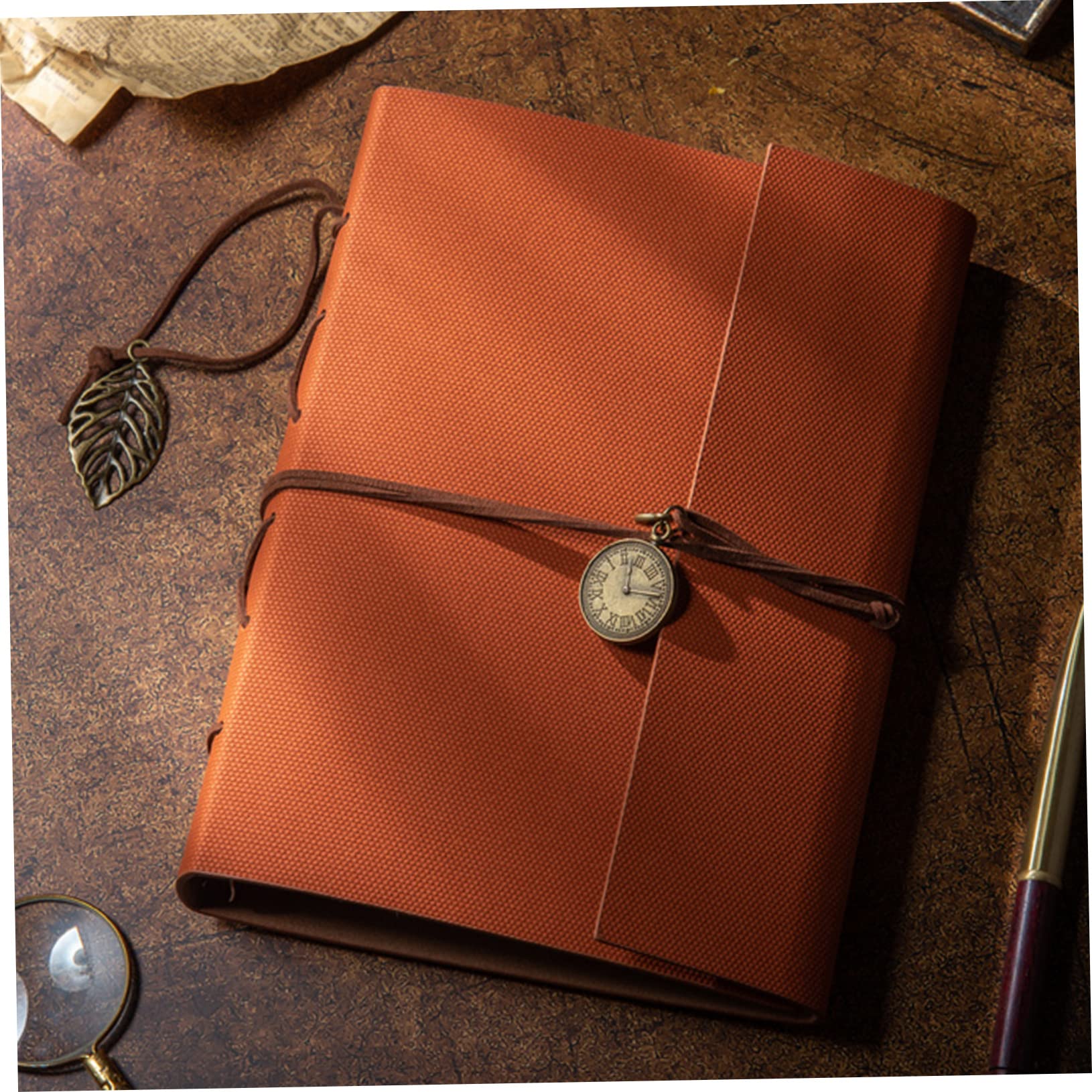 ABOOFAN Selbstgemacht Retro Fotoalbum zum Selbstgestalten mit Braunem Pu Einband und Starker Bindung Einfaches und Zartes Sammelalbum für Weihnachten und Hochzeiten