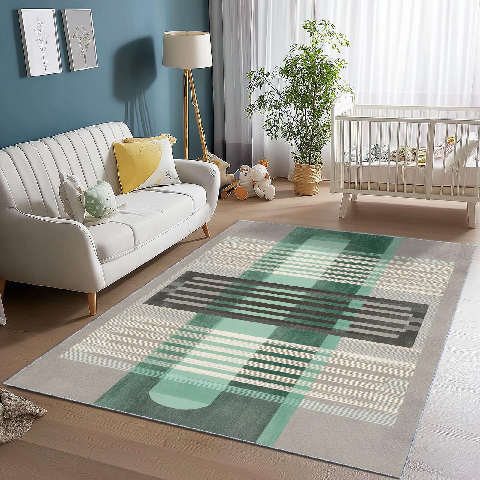 Tapis de salon antidérapant et lavable 100x150cm art abstrait