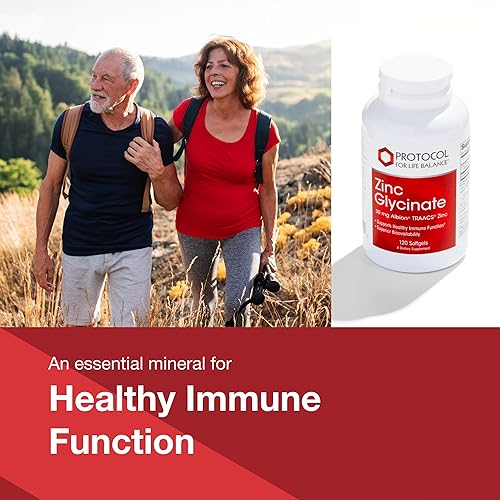 Miniatura 3 de Protocol Glicinato de zinc de 30 mg - con Albion Traacs Zinc - Suplemento de glicinato de zinc - Apoyo al sistema inmunológico* - Apto para Keto y