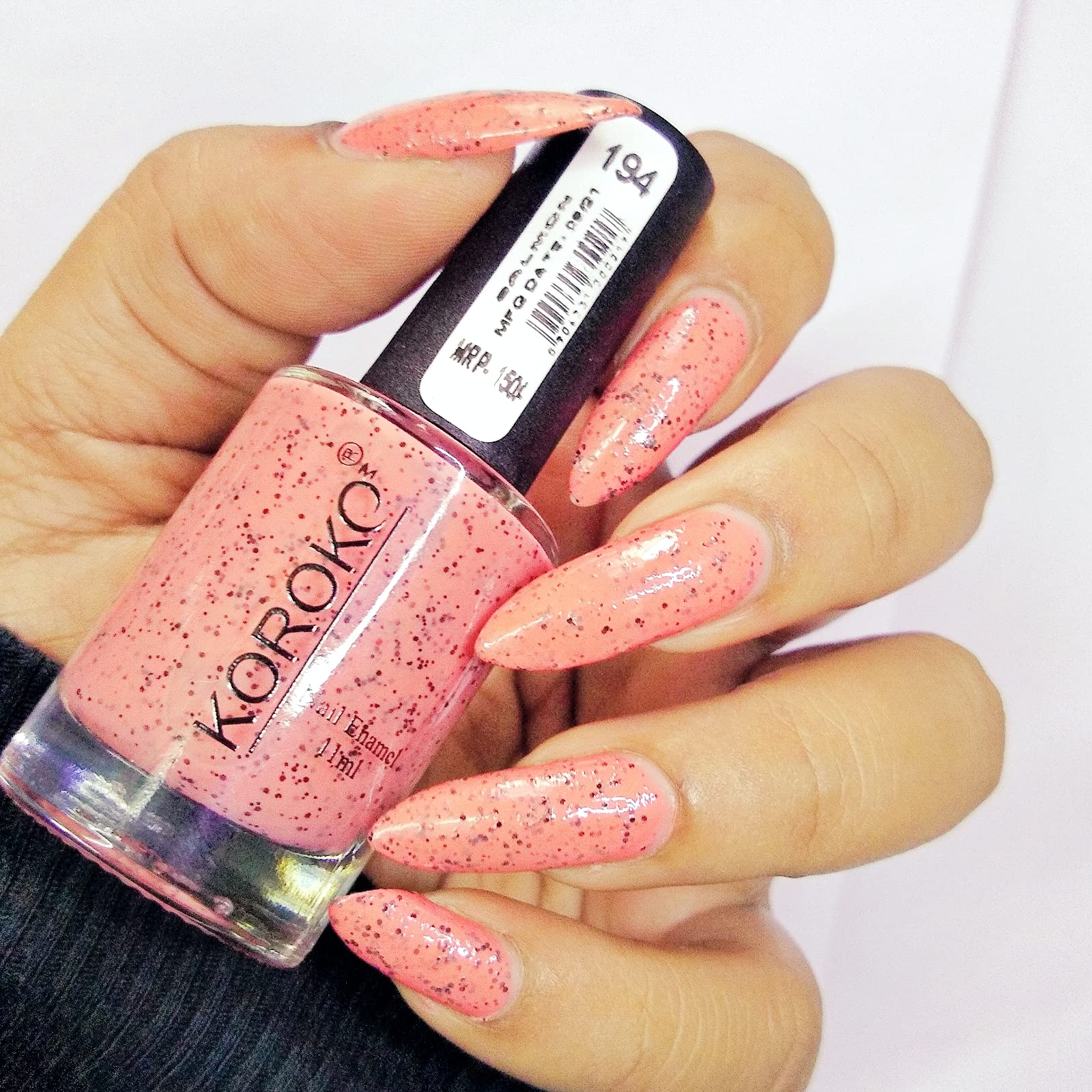 KOROKO CC194 Salmon Cookie Crumble Nailpolish, Nail Art in Bottle, Quick Dry,11ml Matte Finish